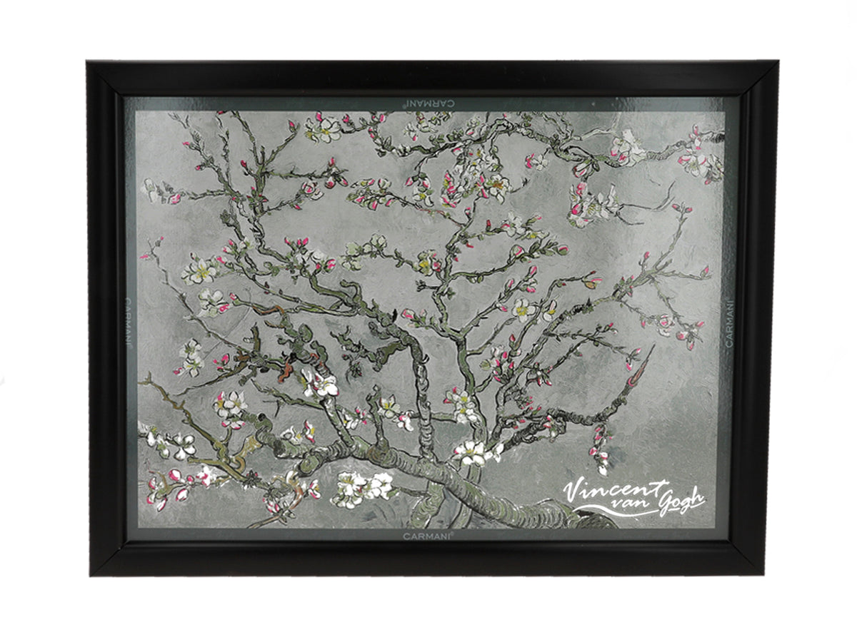 Laptop stand featuring V. van Gogh, Almond Blossom, gray, 30.5x40.5cm, customizable with engraving