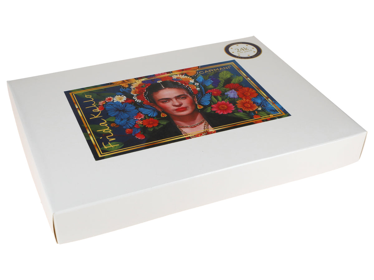 Set of 6 24K Gold-Plated F. Kahlo Spoons, Customizable with Engraving - Elegant Gift Cutlery, 13 cm, CARMANI