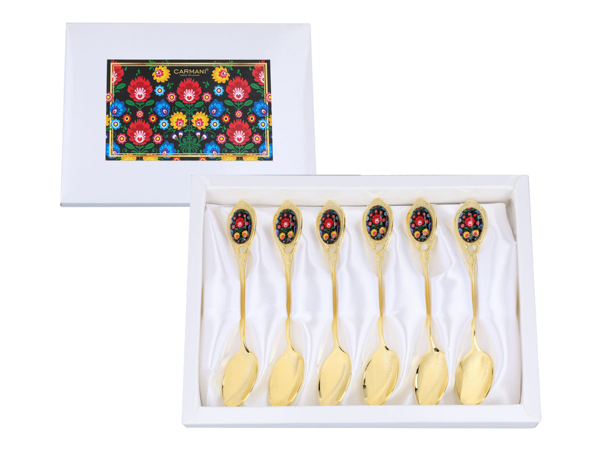 Kujawskie 24K Gold-Plated Spoons, Black
