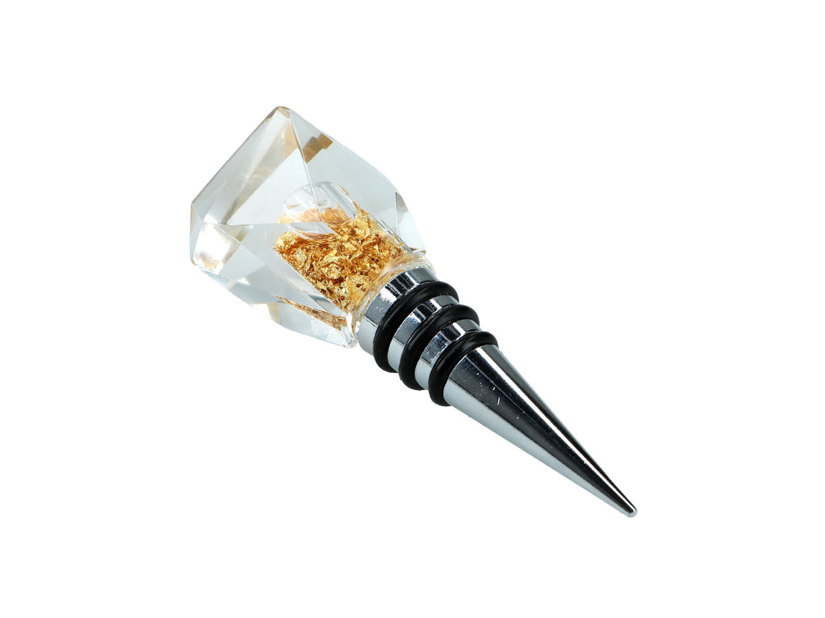 Bottle stopper with gold flecks, 10.5 cm long