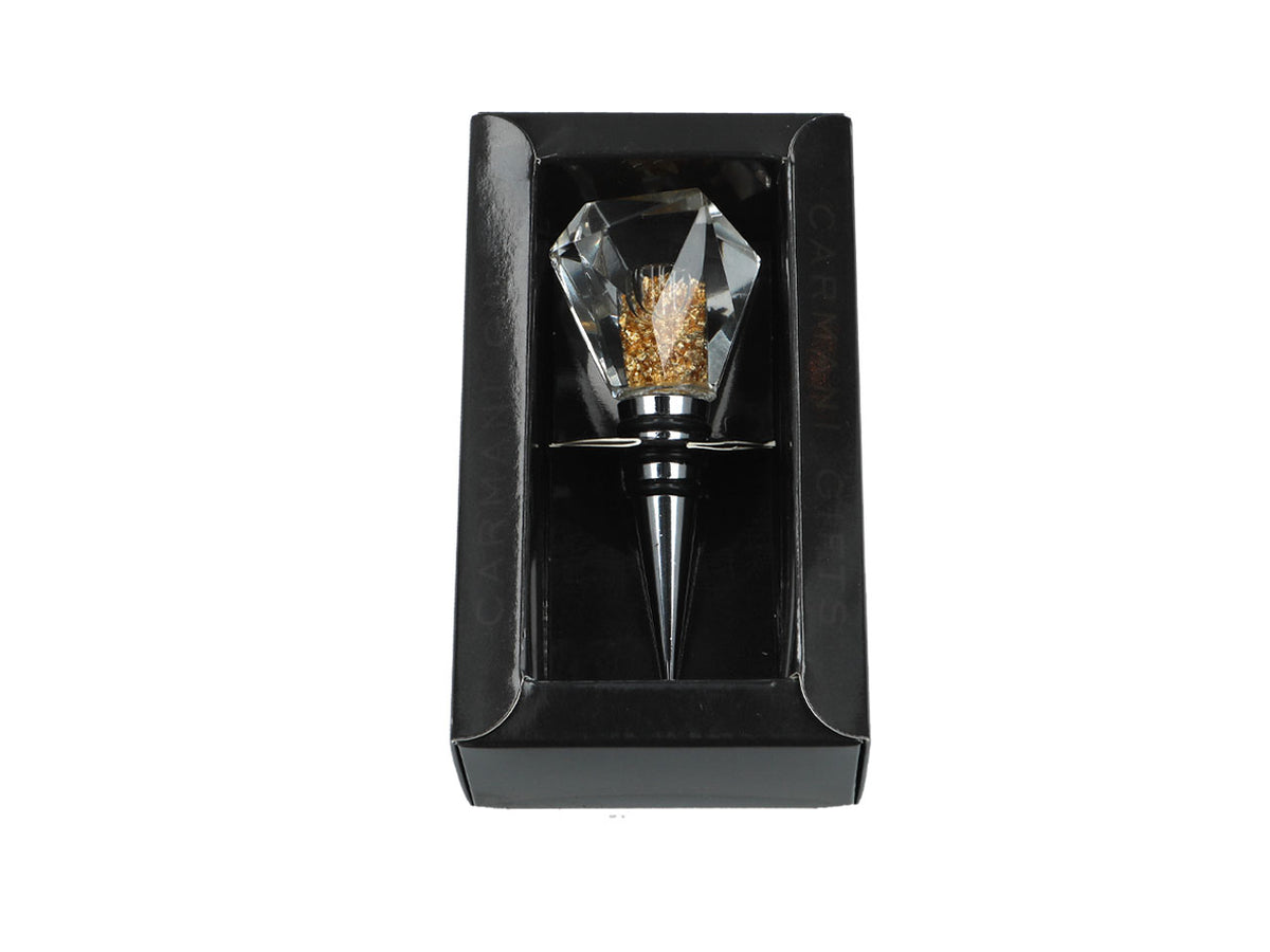 Bottle stopper with gold flecks, 10.5 cm long