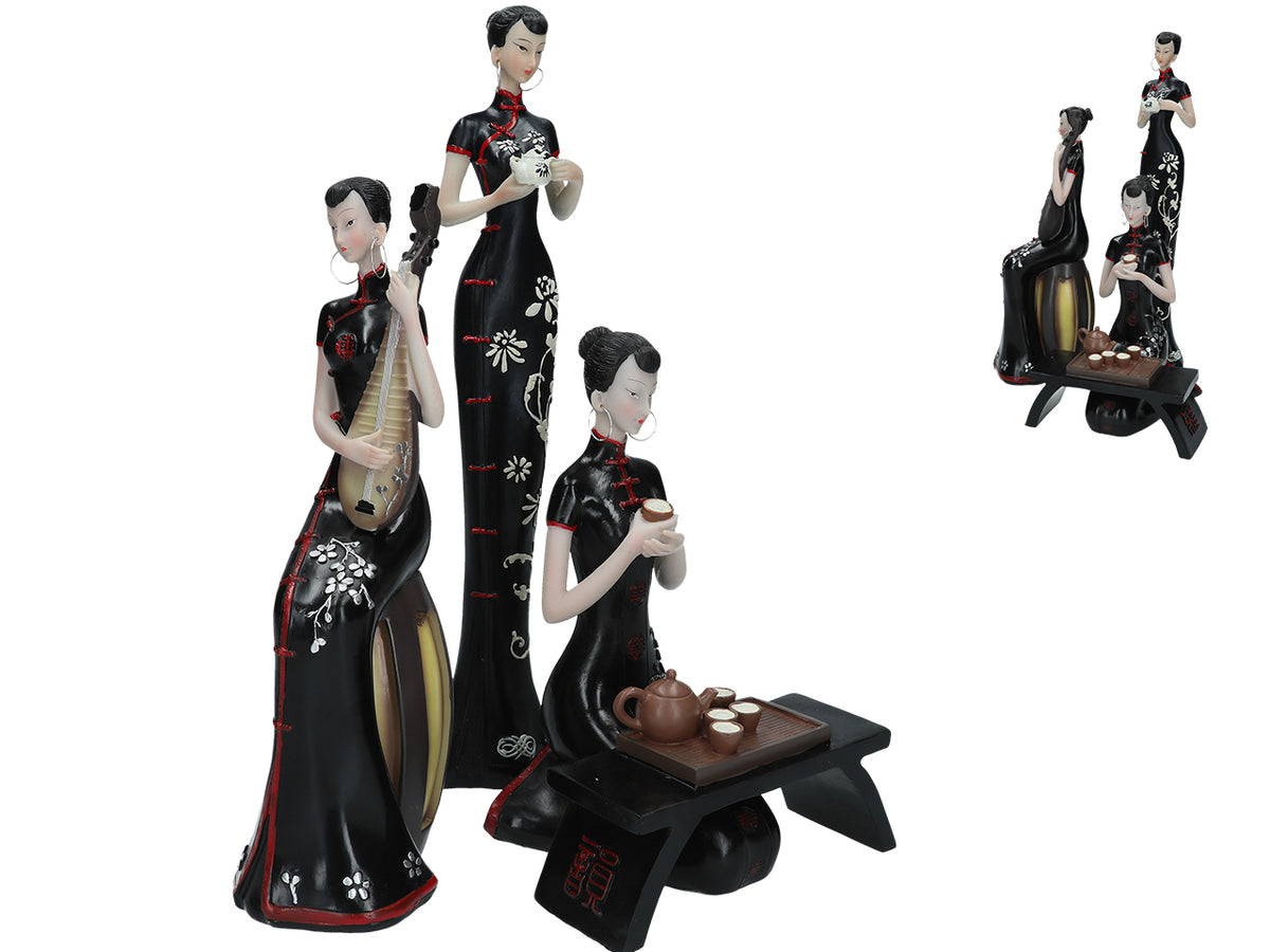 Geisha figurine customizable with engraving, height from 21 cm to 33 cm, ideal as a gift