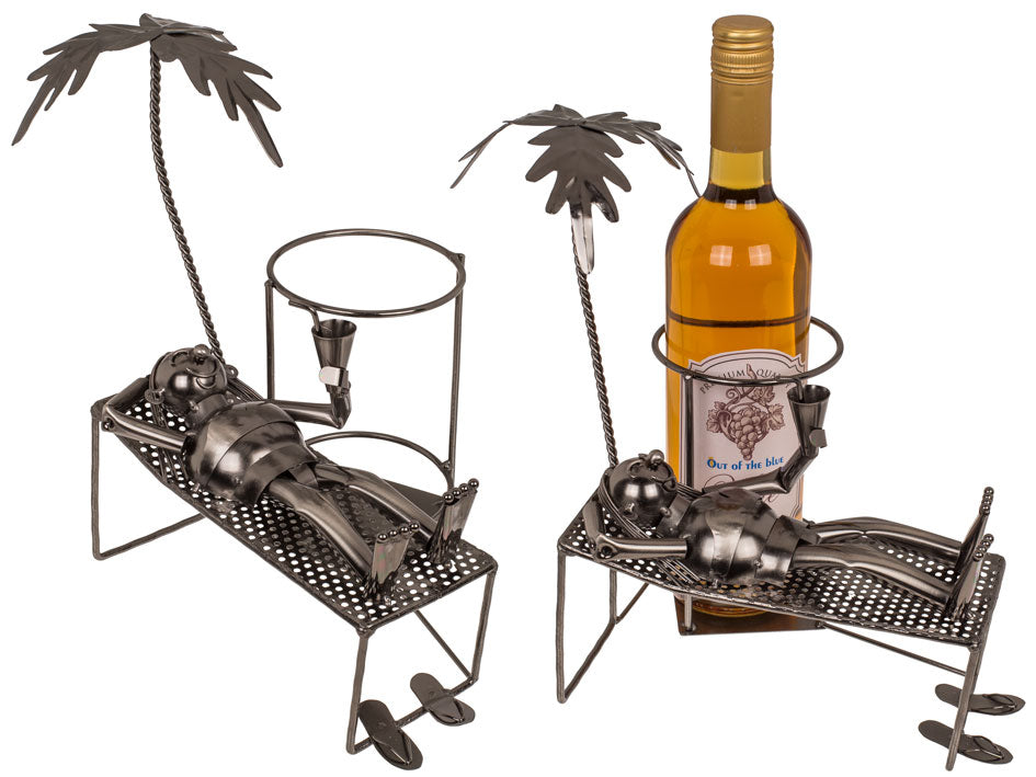 Bottle Holder Relaxing on the Beach, customizable with engraving