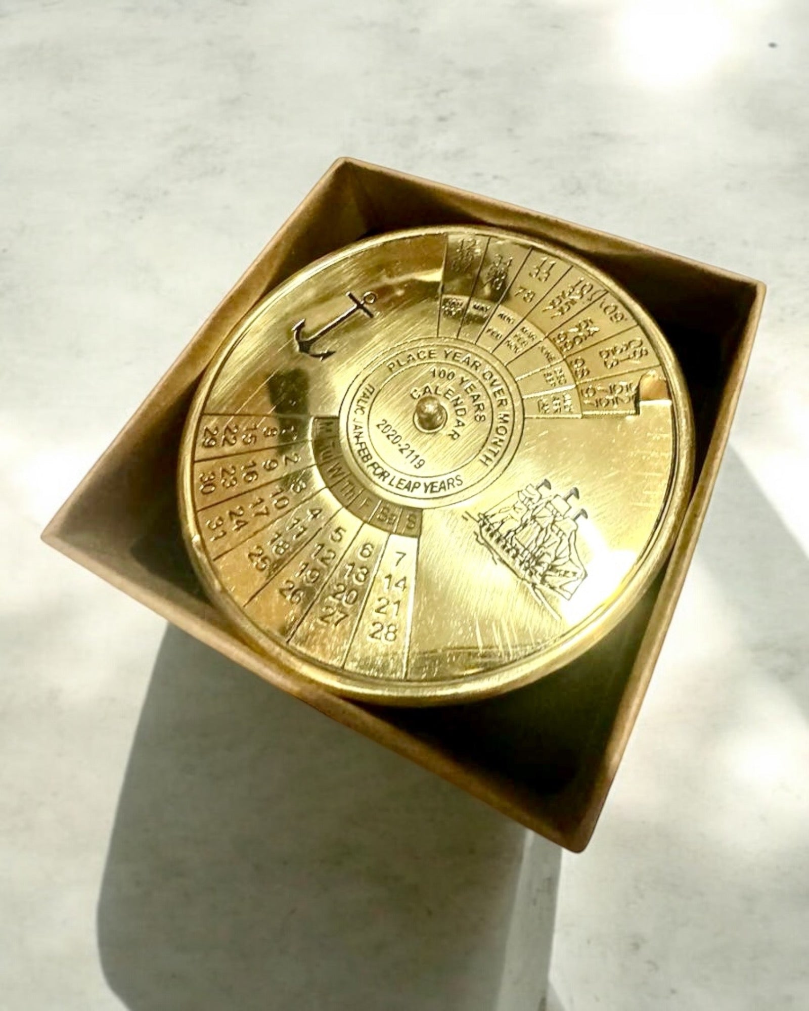 Calendar of Eternity Sea Sail – Brass 100-Year Calendar - possible engraving for a gift