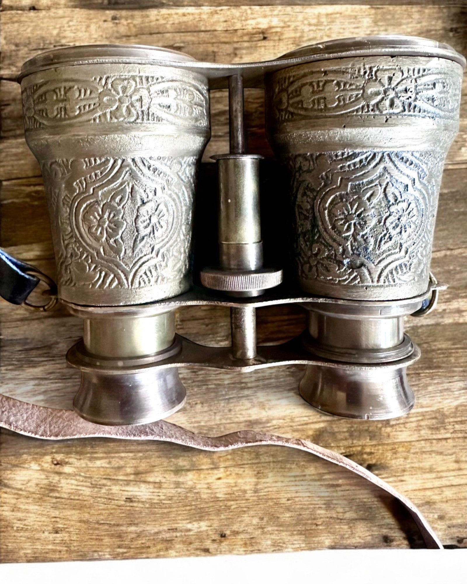 Binoculars with leather case Victorian's Eye, 11 cm Brass, Hand-decorated, personalization with engraving for a gift