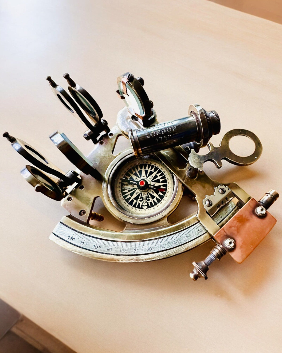 Sextant Premium with Antique Compass - personalization with engraving available