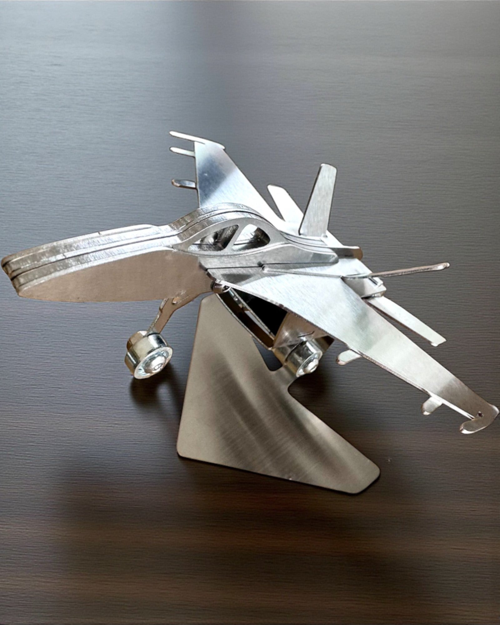 Metal Model of the Fighter "SkyRaptor" – stainless steel, personalized engraving for a gift