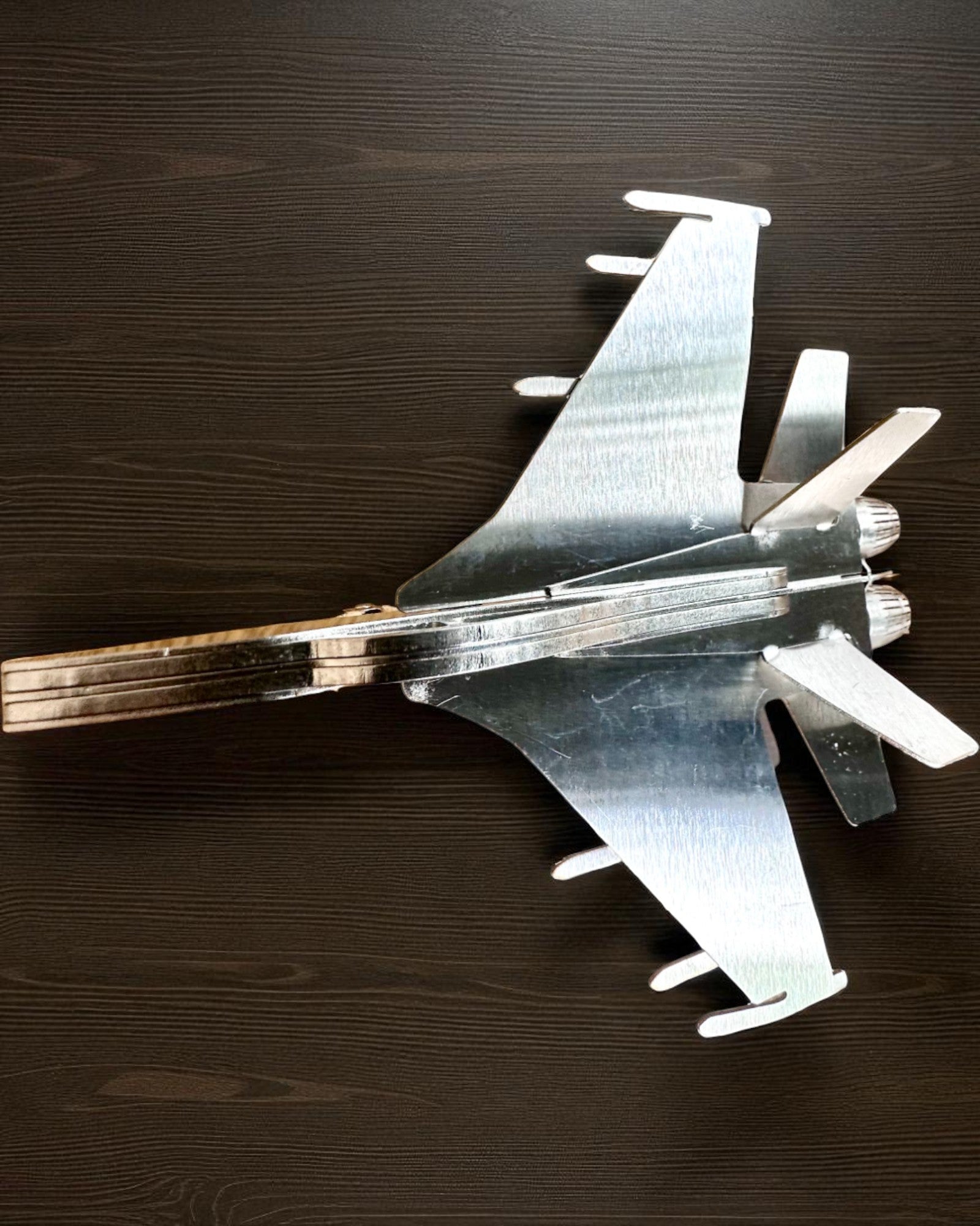 Metal Model of the Fighter "SkyRaptor" – stainless steel, personalized engraving for a gift