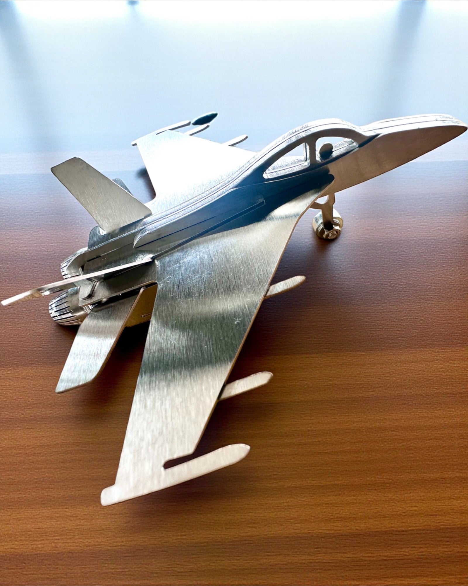 Metal Model of the Fighter "SkyRaptor" – stainless steel, personalized engraving for a gift