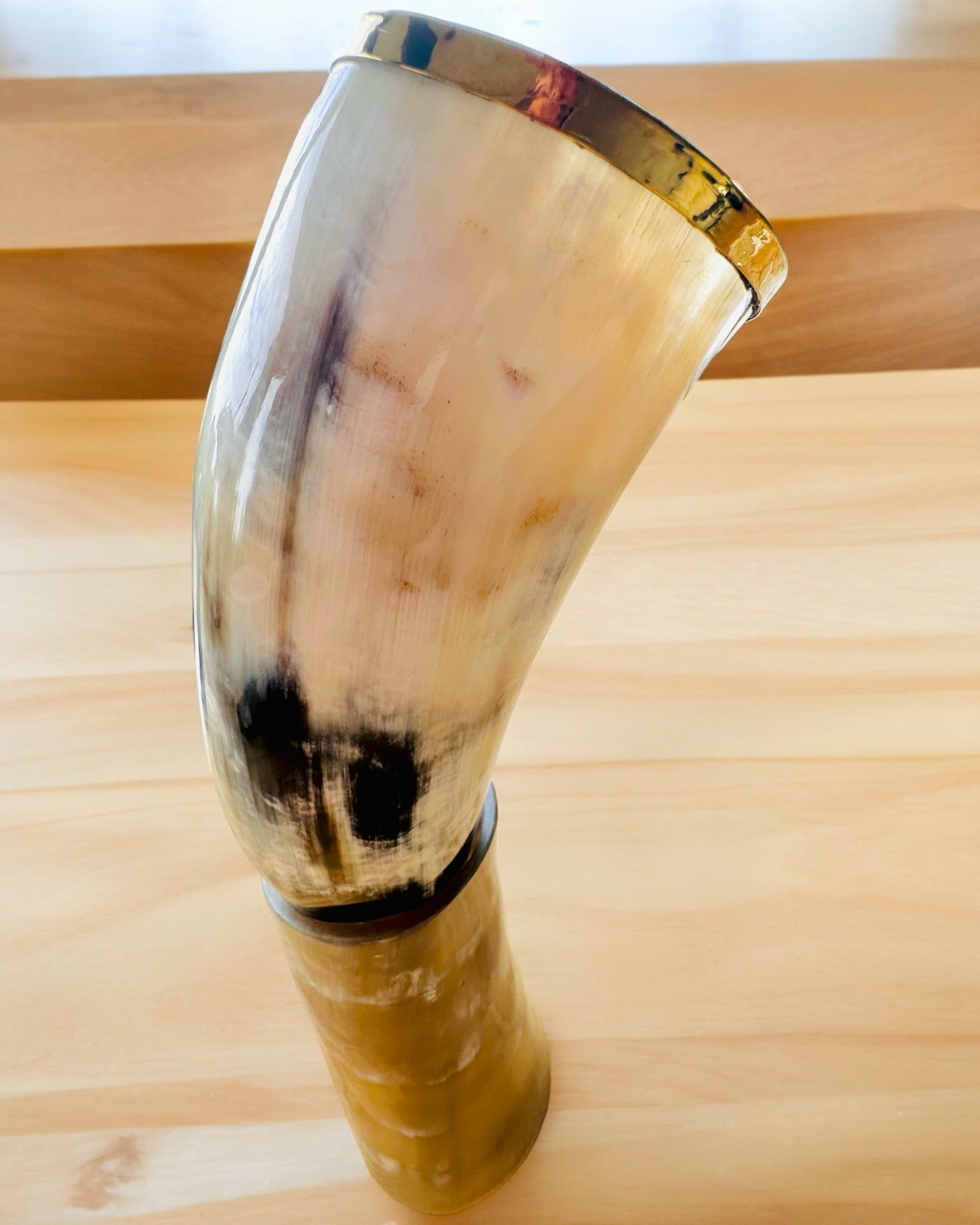 Horn Mug "Viking Valor" - Hand Engraved, Premium Quality - 4 Variants Available