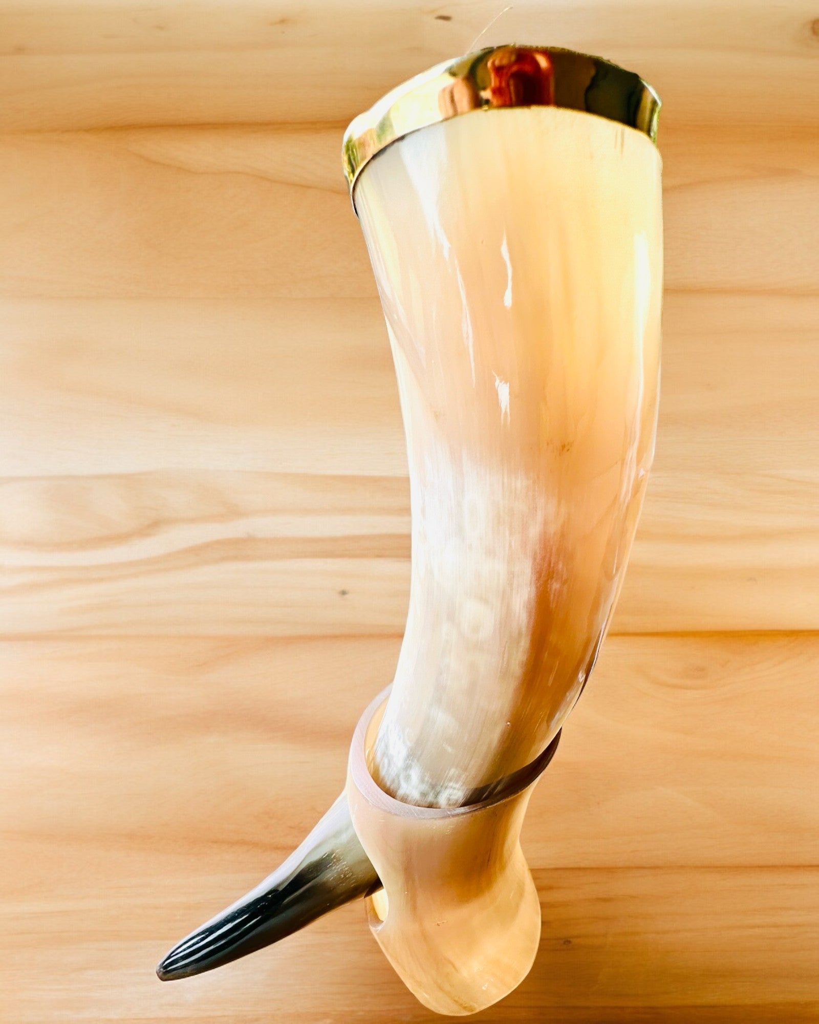 Horn Mug "Viking Valor" - Hand Engraved, Premium Quality - 4 Variants Available