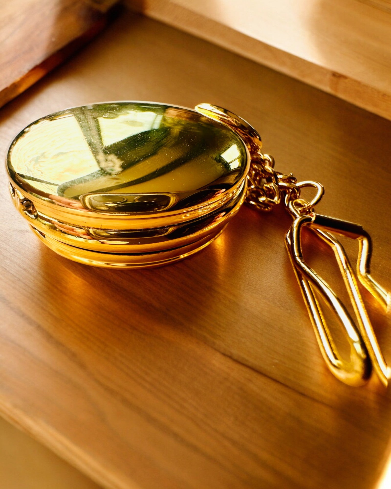 Grand Elegance Pocket Watch with Double Cover, Manual, Gold Color, with Engraving for Gift