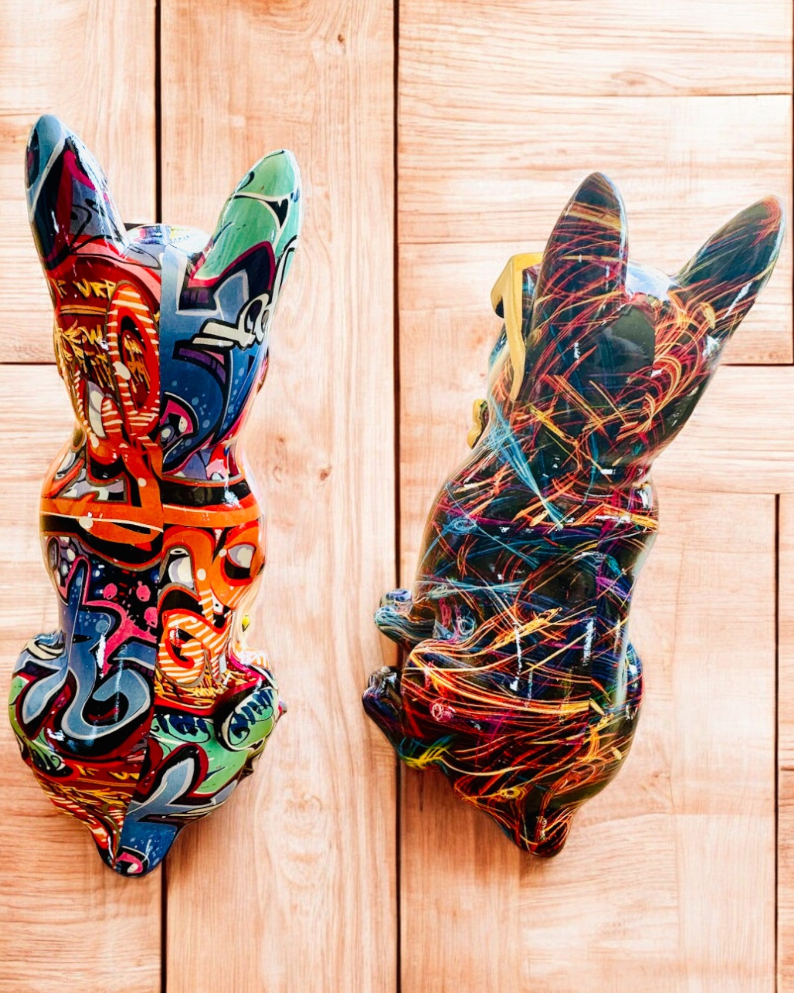 Colorful Bulldog with Glasses - Unique Interior Decoration, decorative figurine as a gift, personalization with engraving