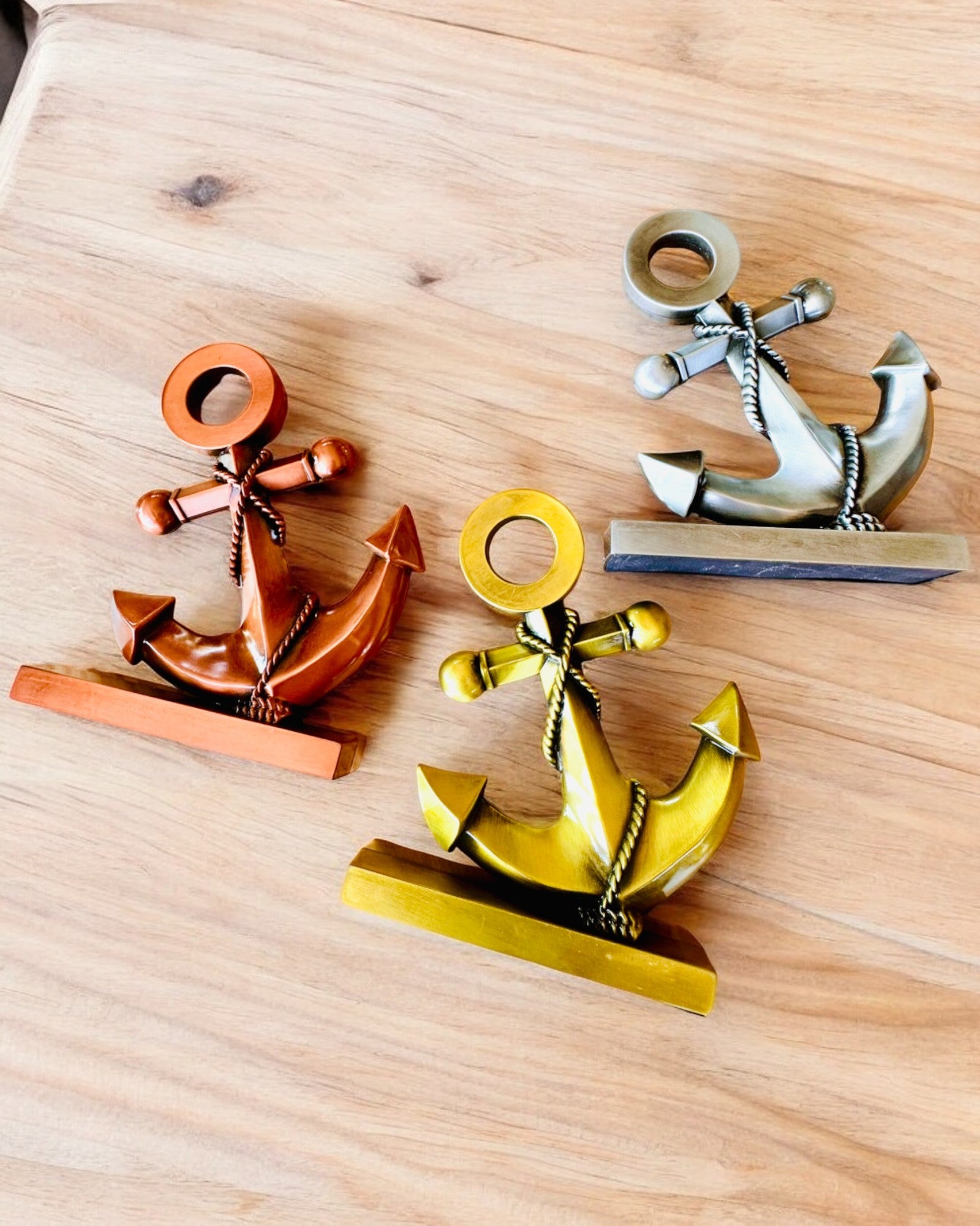 Decorative Aluminum Anchor - Elegant Decoration with Engraving Option - 3 Color Variants