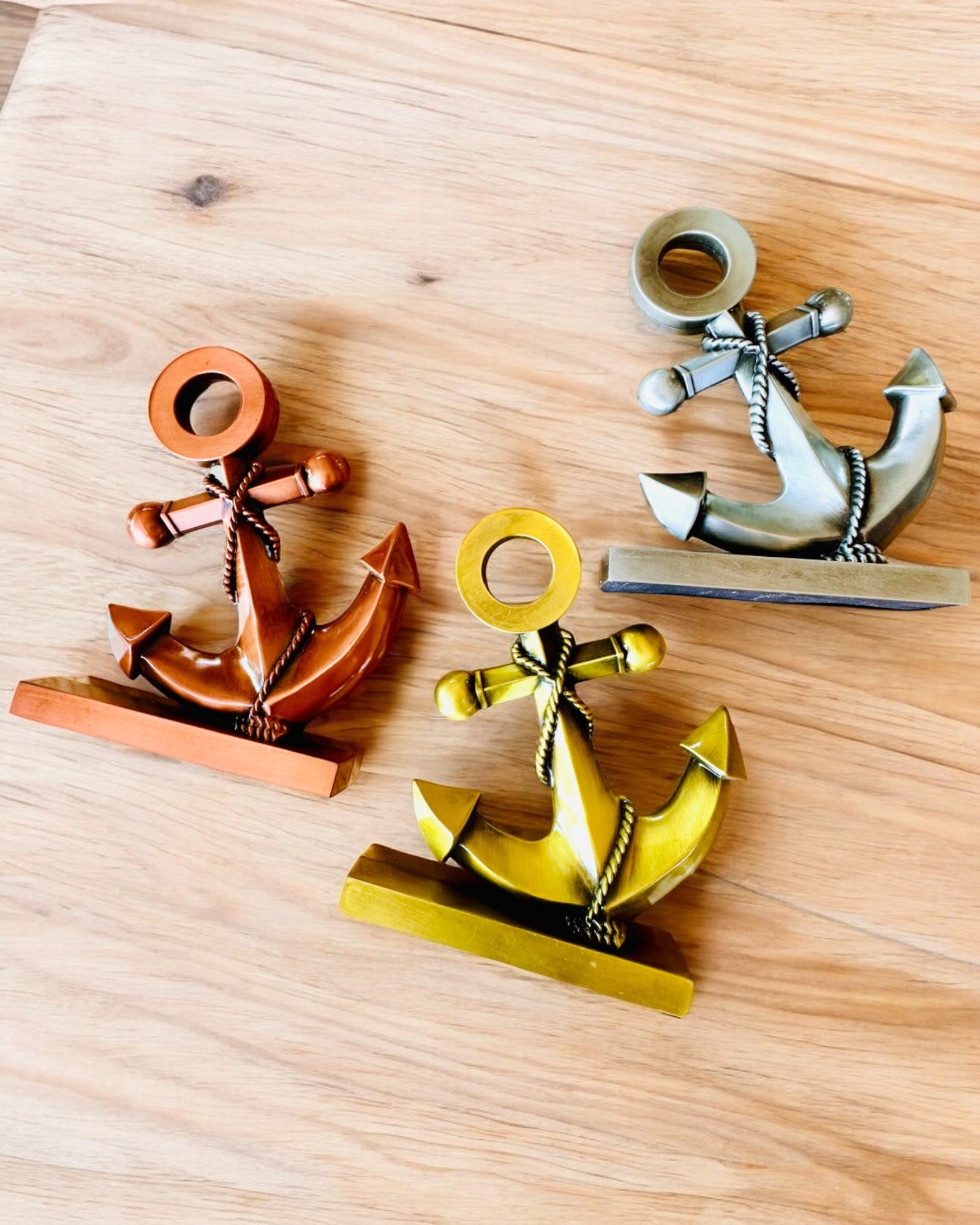 Decorative Aluminum Anchor - Elegant Decoration with Engraving Option - 3 Color Variants