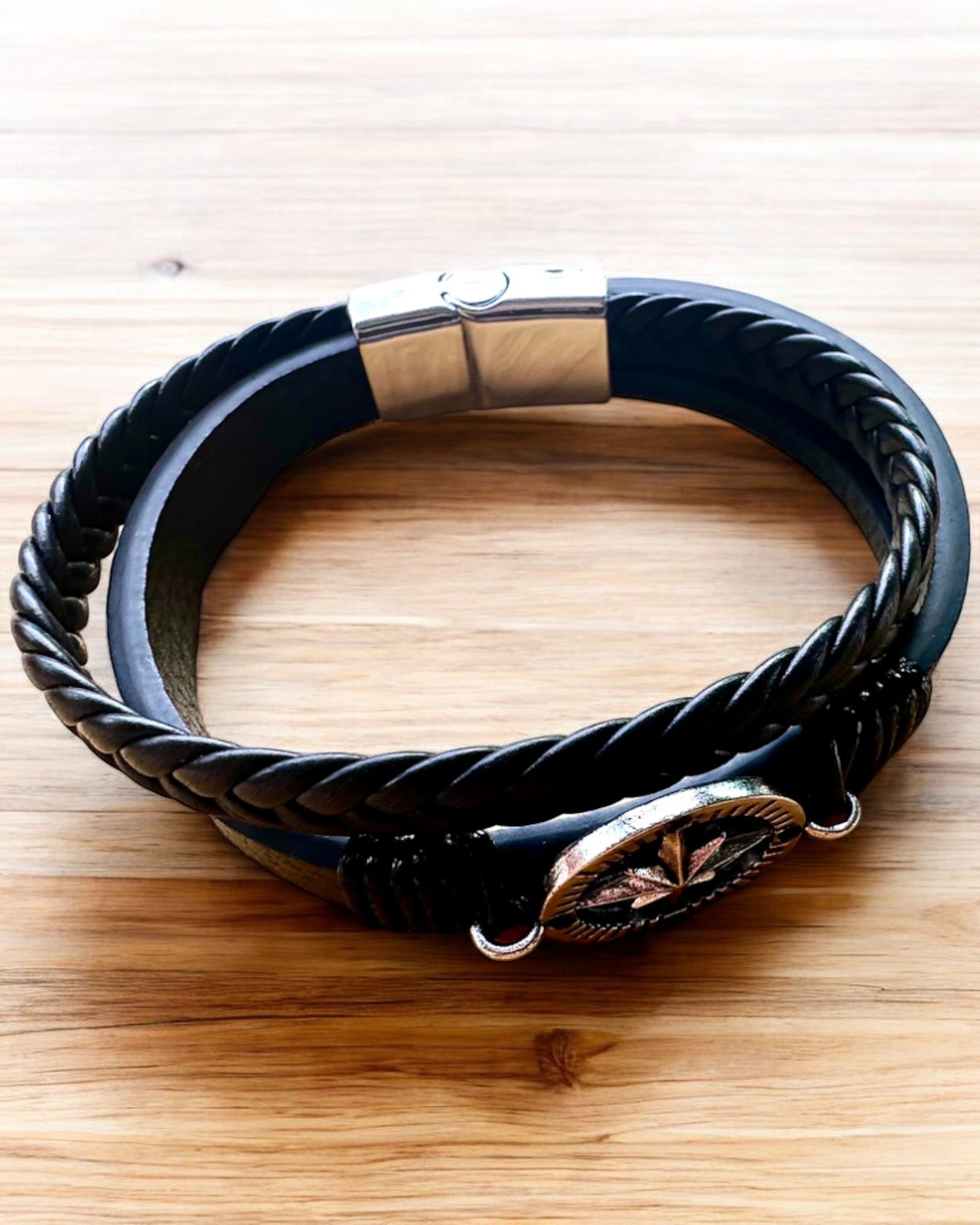 Bracelet "Compass Adventure" - customizable with engraving for a gift, 2 color variants available