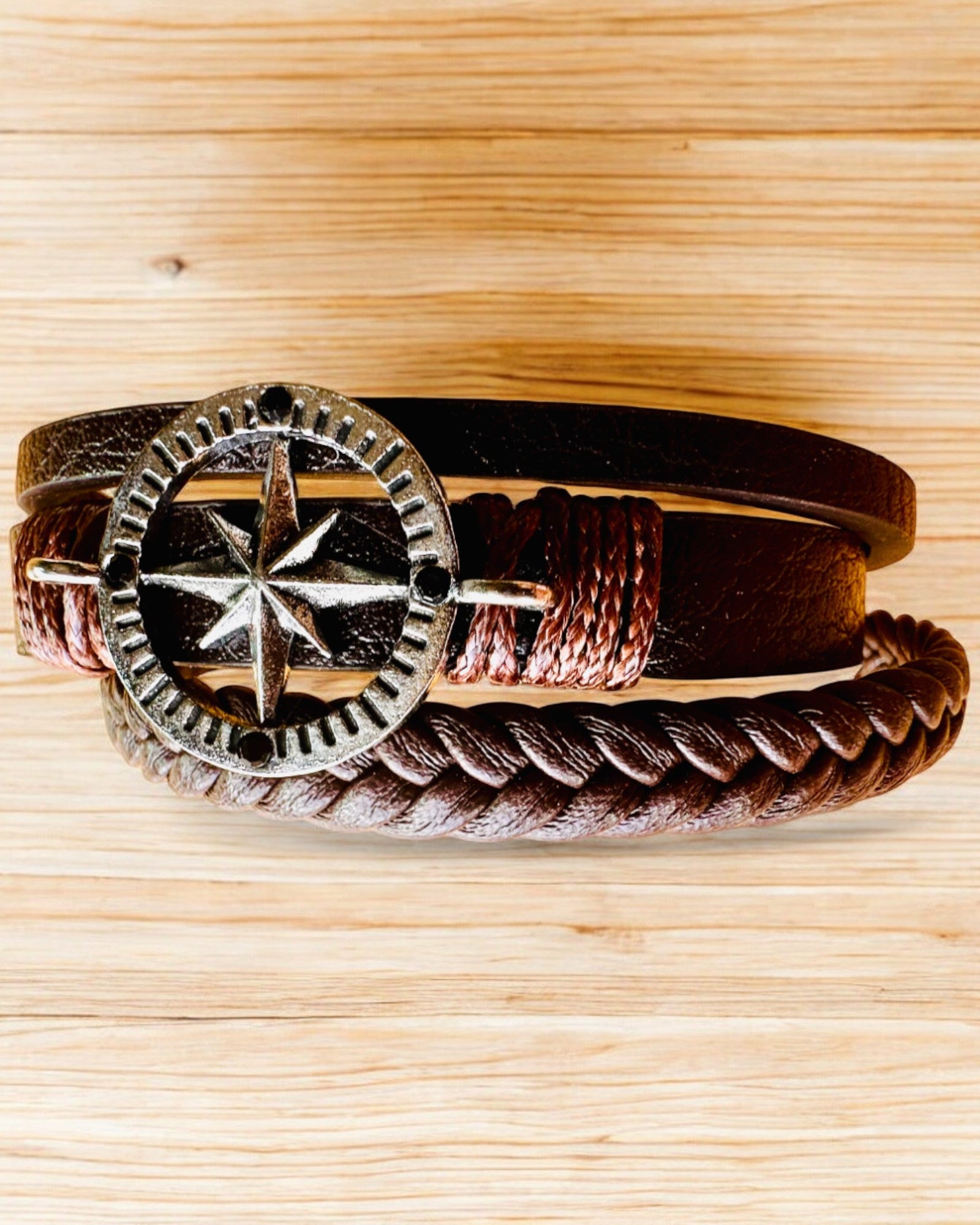 Bracelet "Compass Adventure" - customizable with engraving for a gift, 2 color variants available