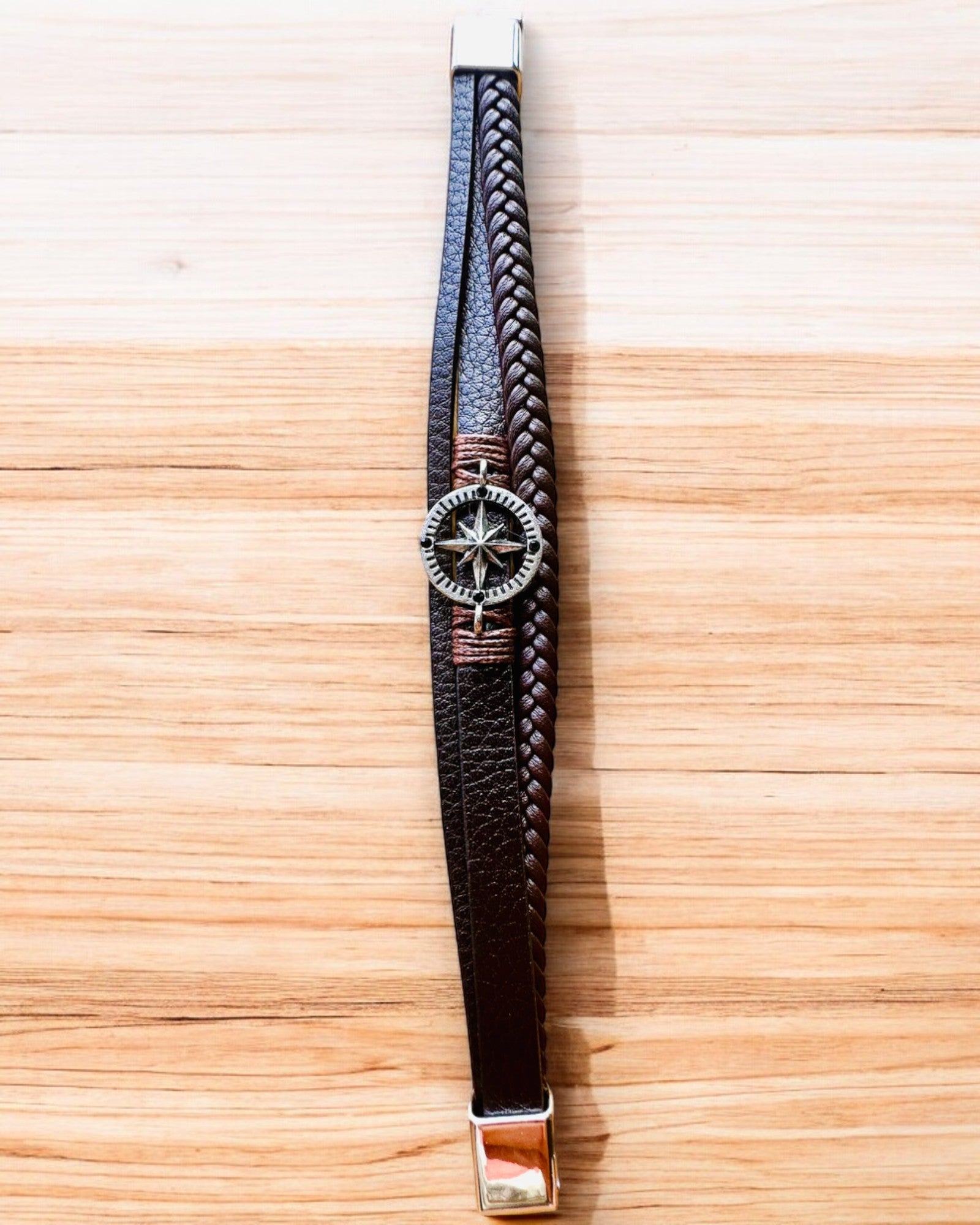 Bracelet "Compass Adventure" - customizable with engraving for a gift, 2 color variants available