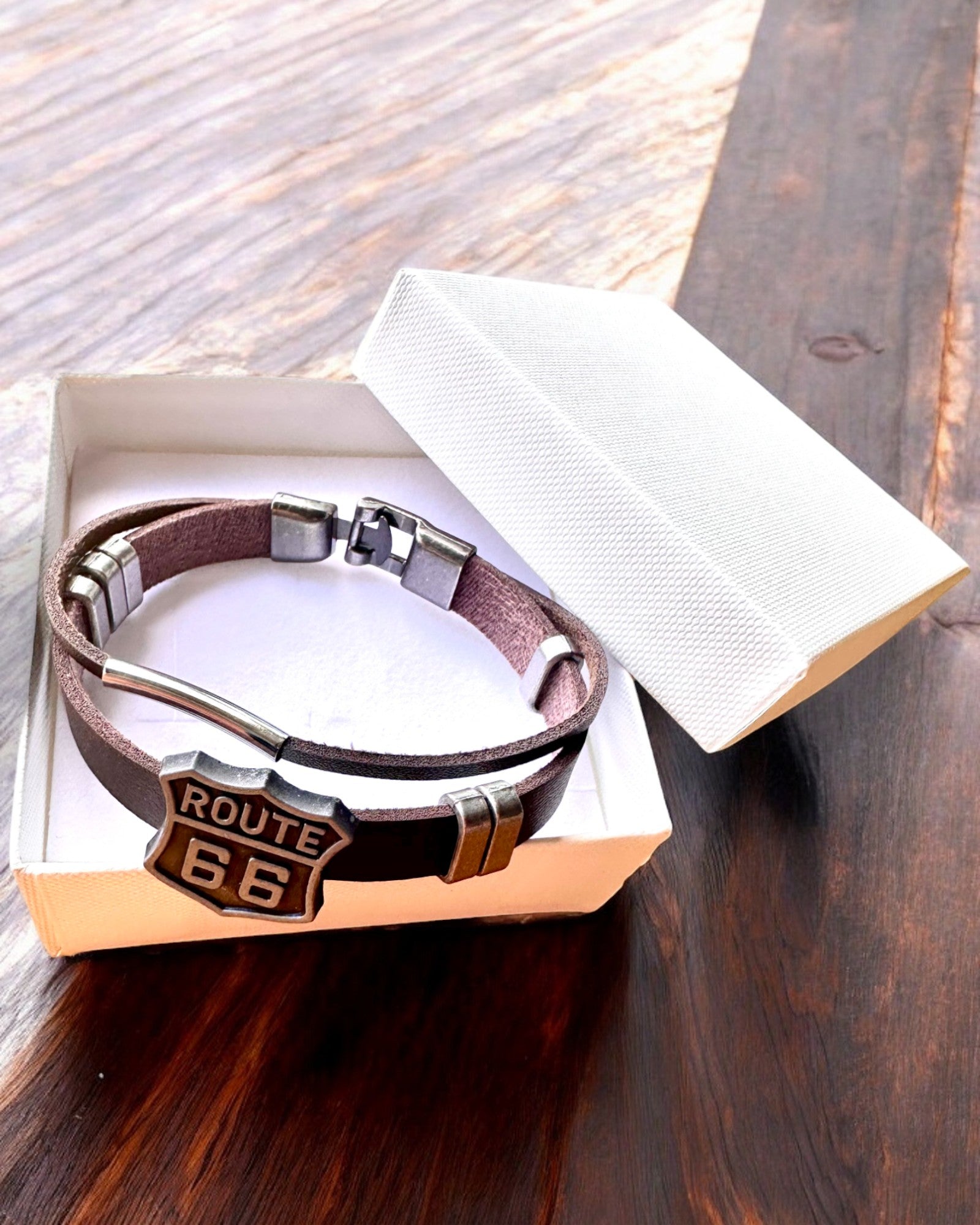 Traveler's Bracelet Route 66 - customizable with engraving