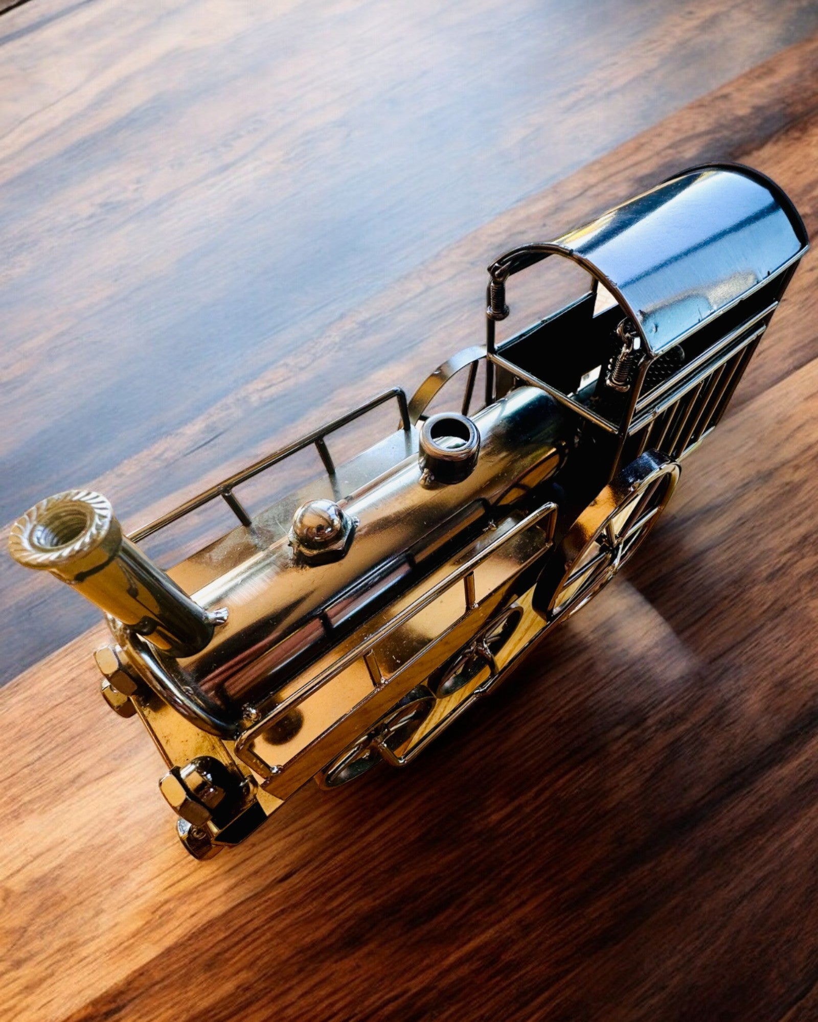 Iron Locomotive "Retro Express" – decoration, model, handmade with engraving option for a gift