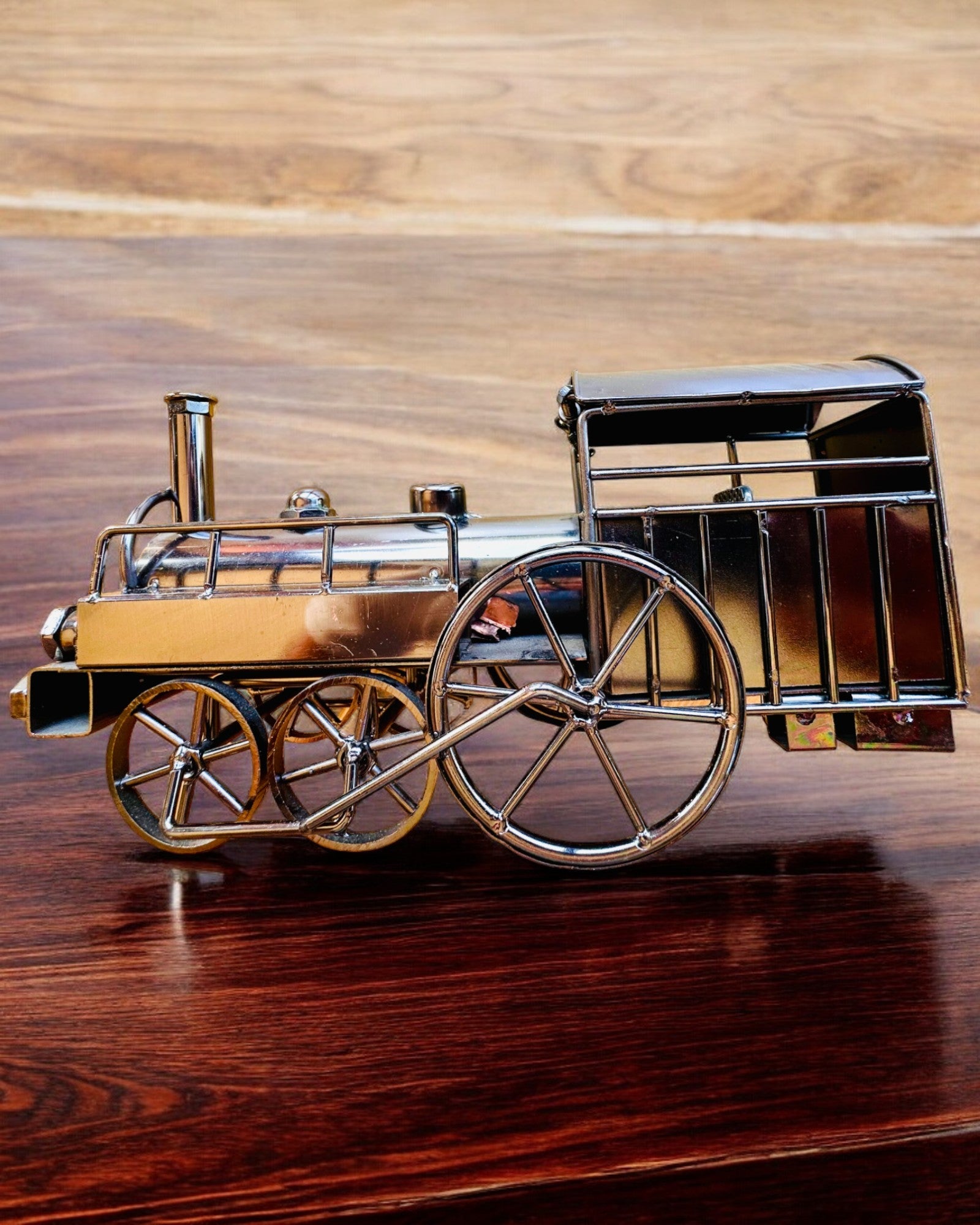 Iron Locomotive "Retro Express" – decoration, model, handmade with engraving option for a gift