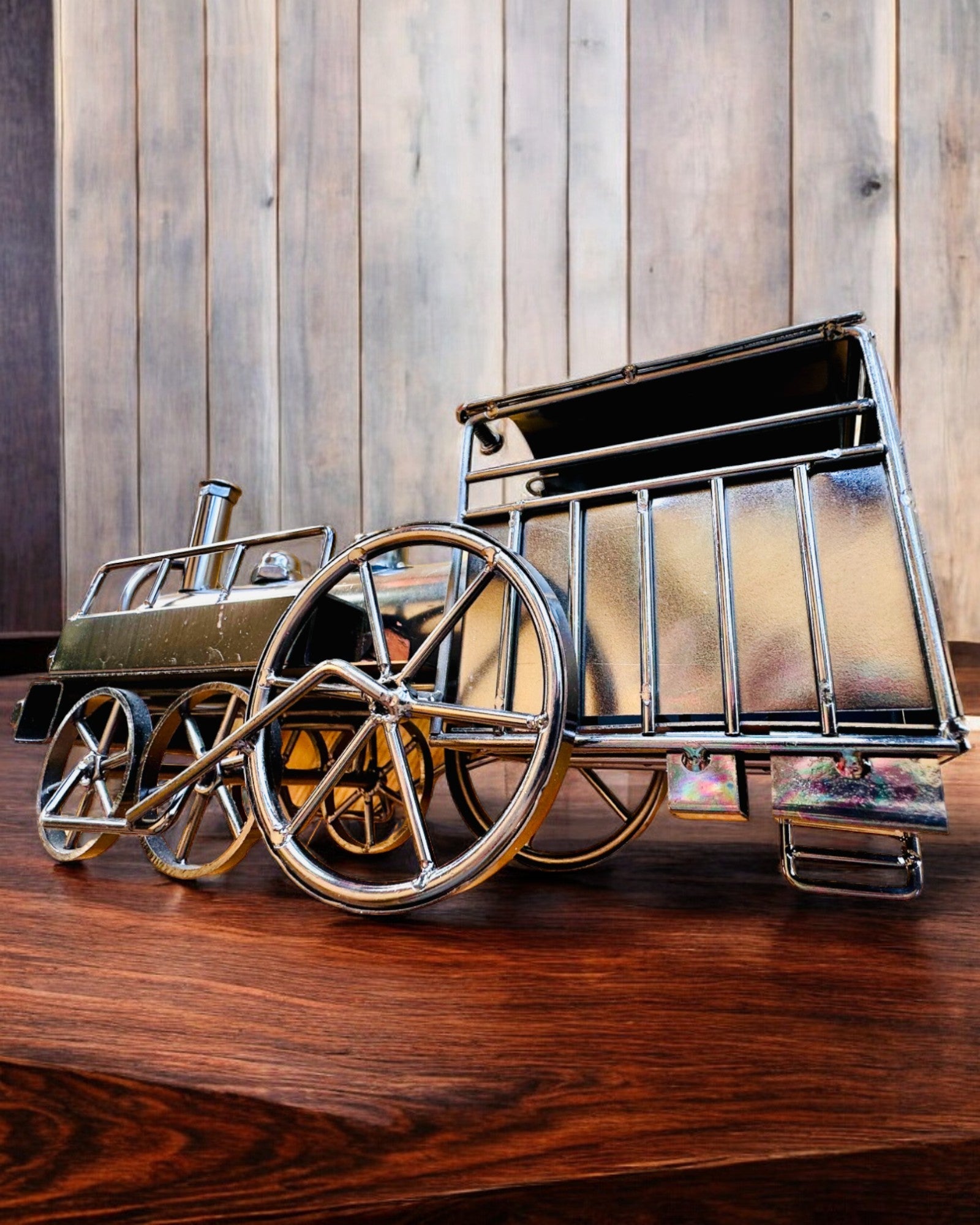 Iron Locomotive "Retro Express" – decoration, model, handmade with engraving option for a gift