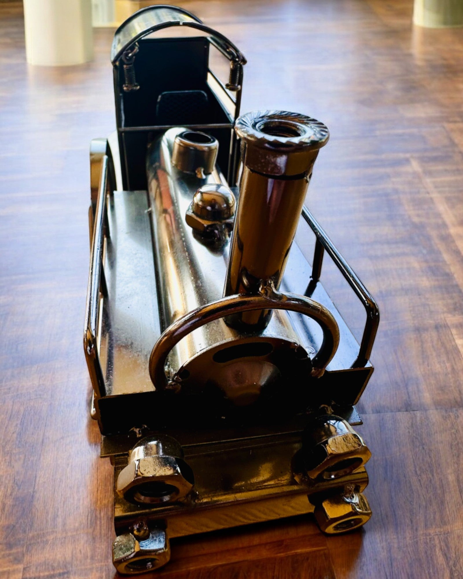 Iron Locomotive "Retro Express" – decoration, model, handmade with engraving option for a gift