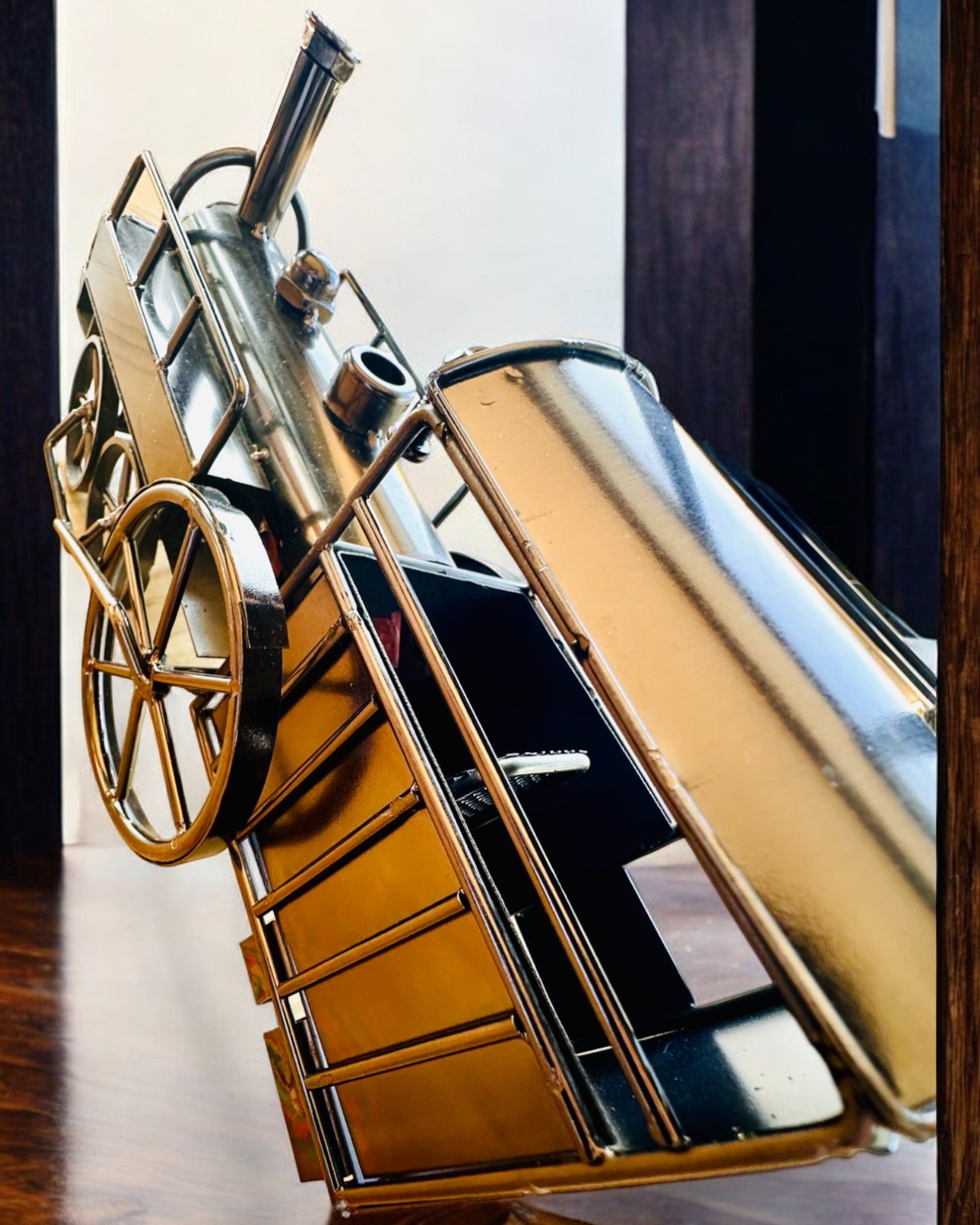 Iron Locomotive "Retro Express" – decoration, model, handmade with engraving option for a gift