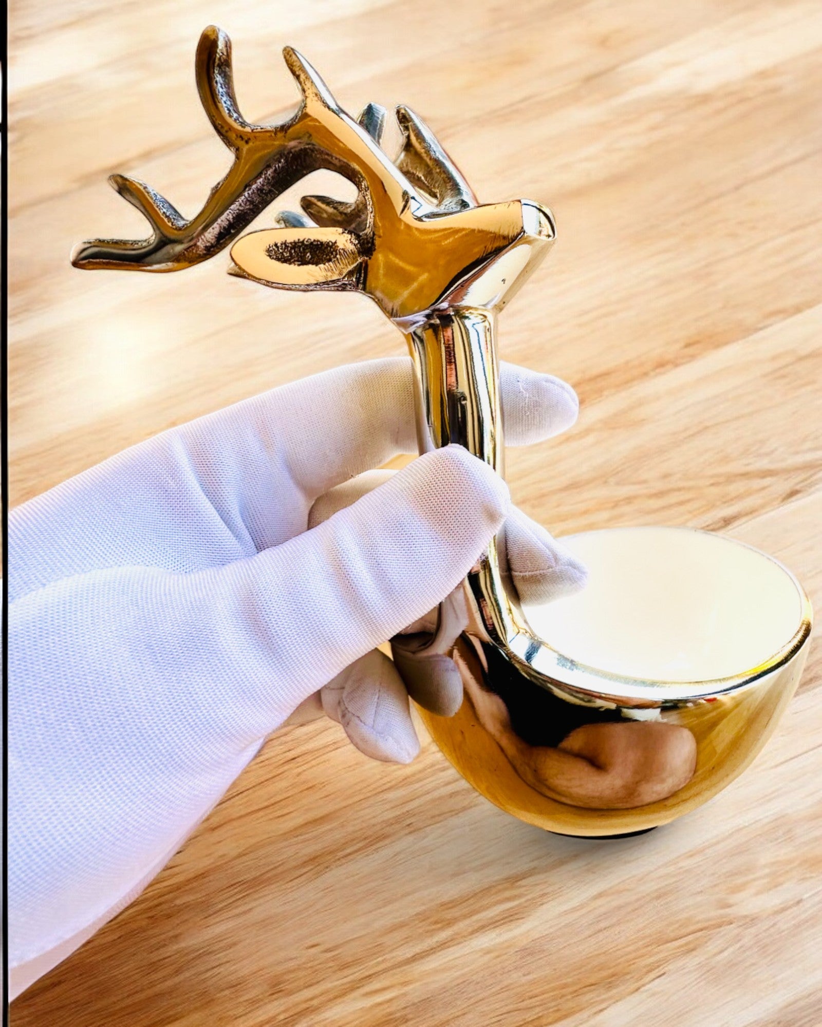 Elegant Bowl Horned Beauty – Handicraft from India, personalization with engraving