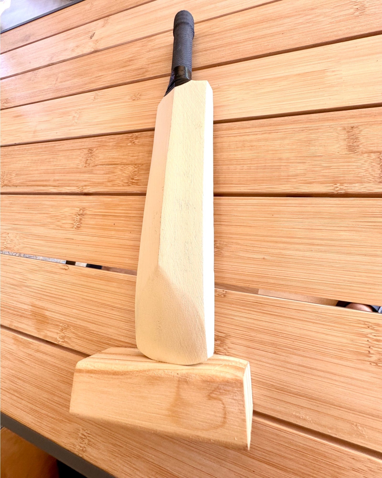 Wooden Cricket Bat with Stand - Decoration, Perfect as a Gift with Engraving Option