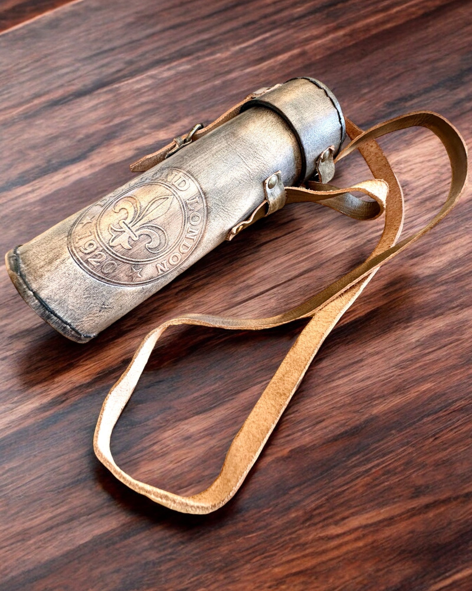 Premium "Voyager" Telescope with Engraved Lens and Genuine Leather Case, customizable engraving option for a gift