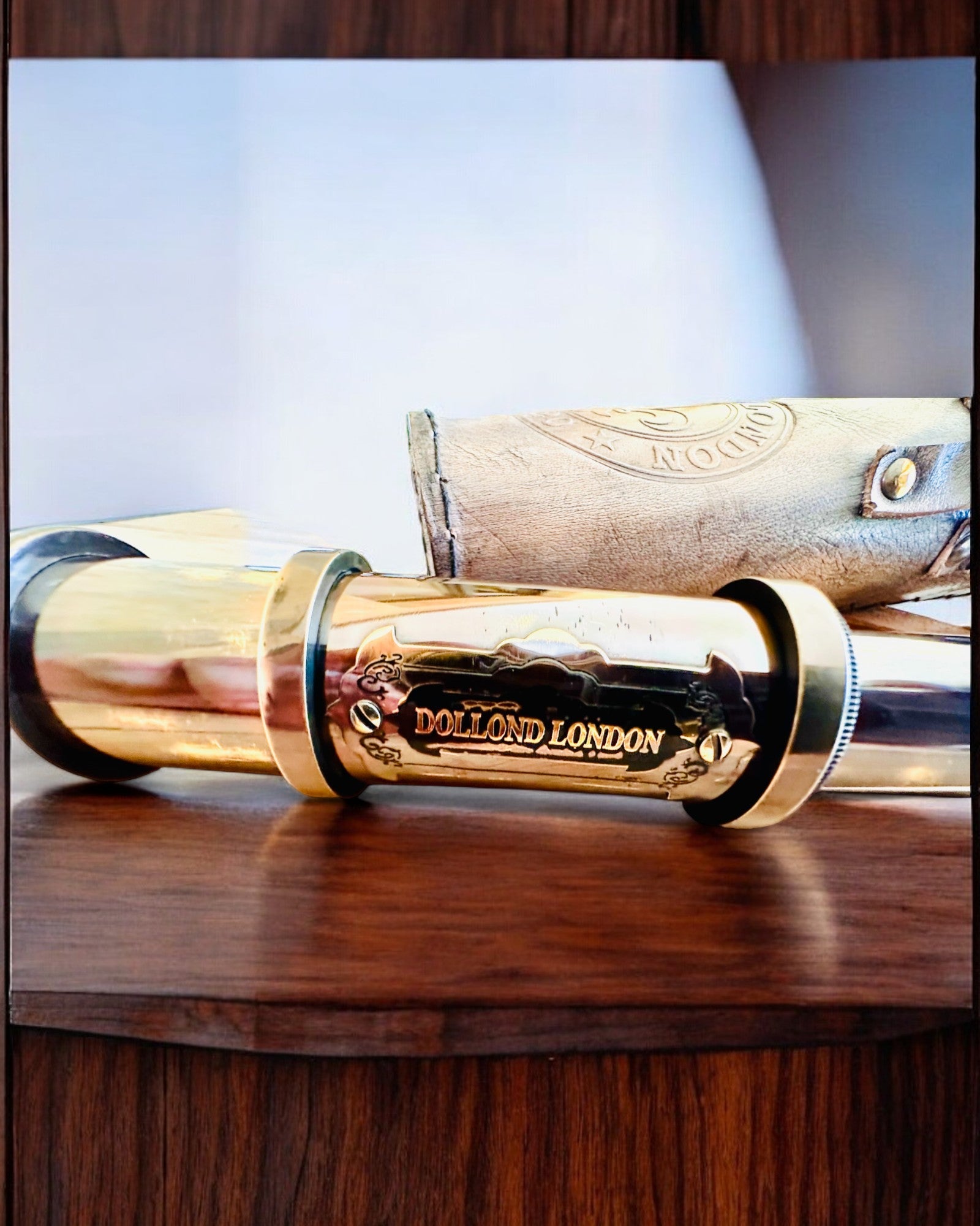 Premium "Voyager" Telescope with Engraved Lens and Genuine Leather Case, customizable engraving option for a gift