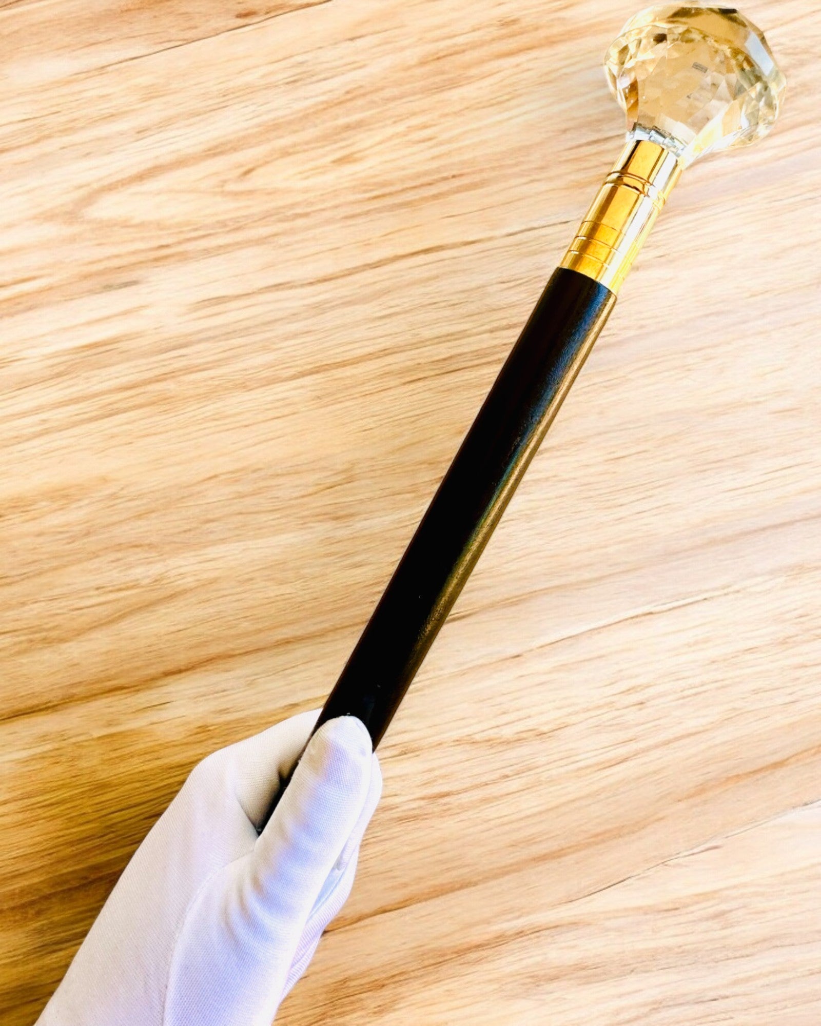 Walking Cane "White Diamond" - Handcrafted Wooden, Engraving Available