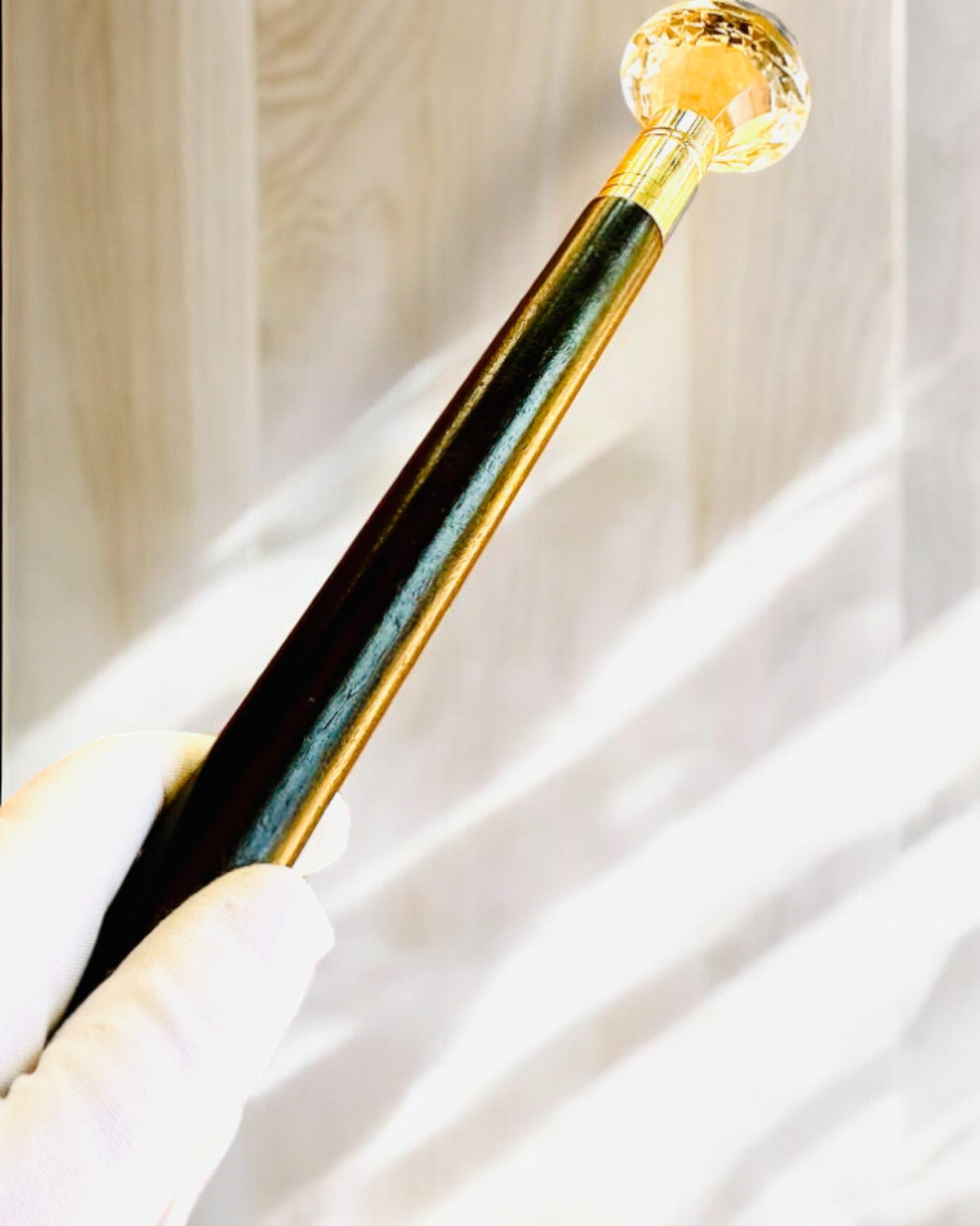 Walking Cane "White Diamond" - Handcrafted Wooden, Engraving Available