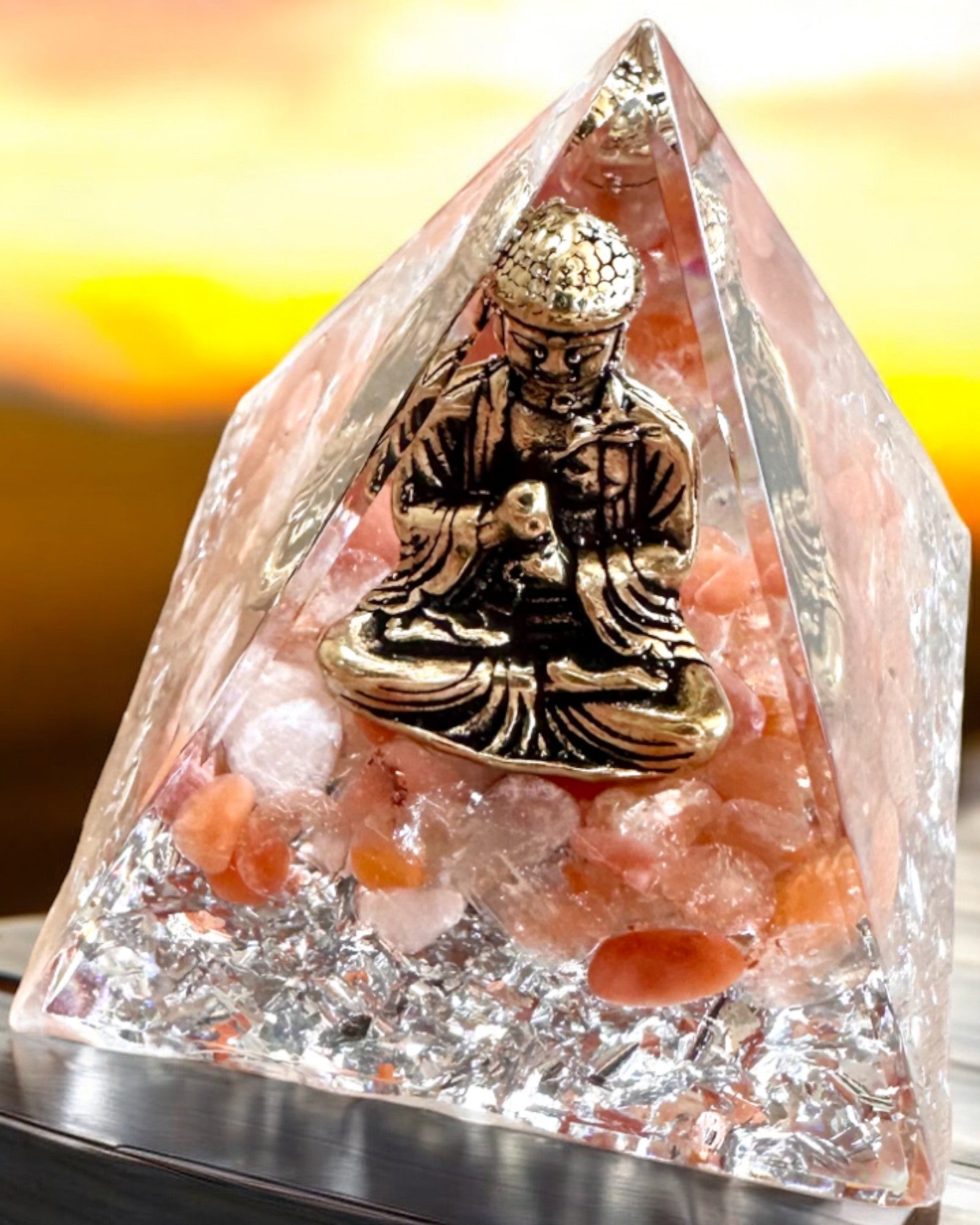 "Meditation of Peace" Energy Pyramid with Gemstones