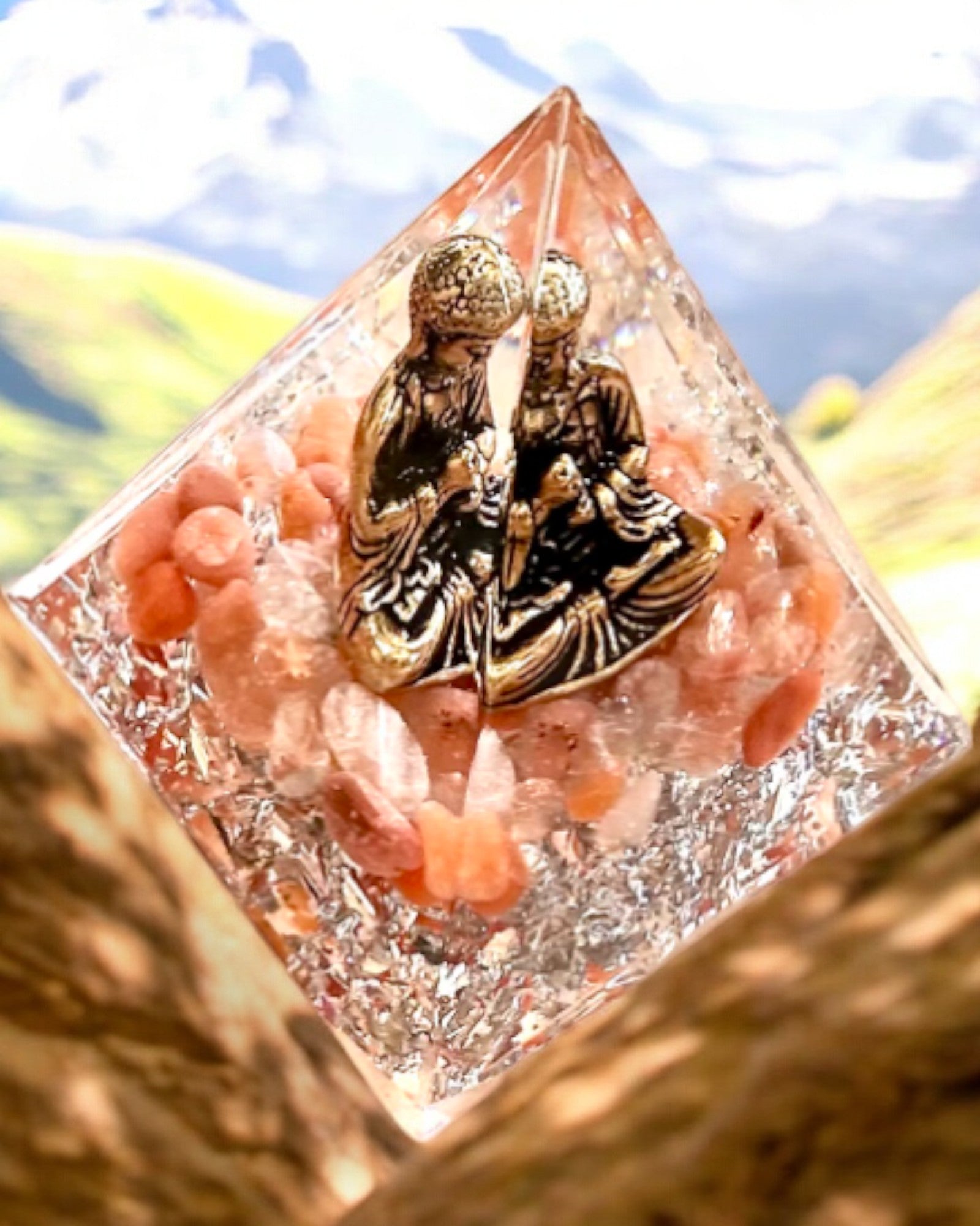 "Meditation of Peace" Energy Pyramid with Gemstones