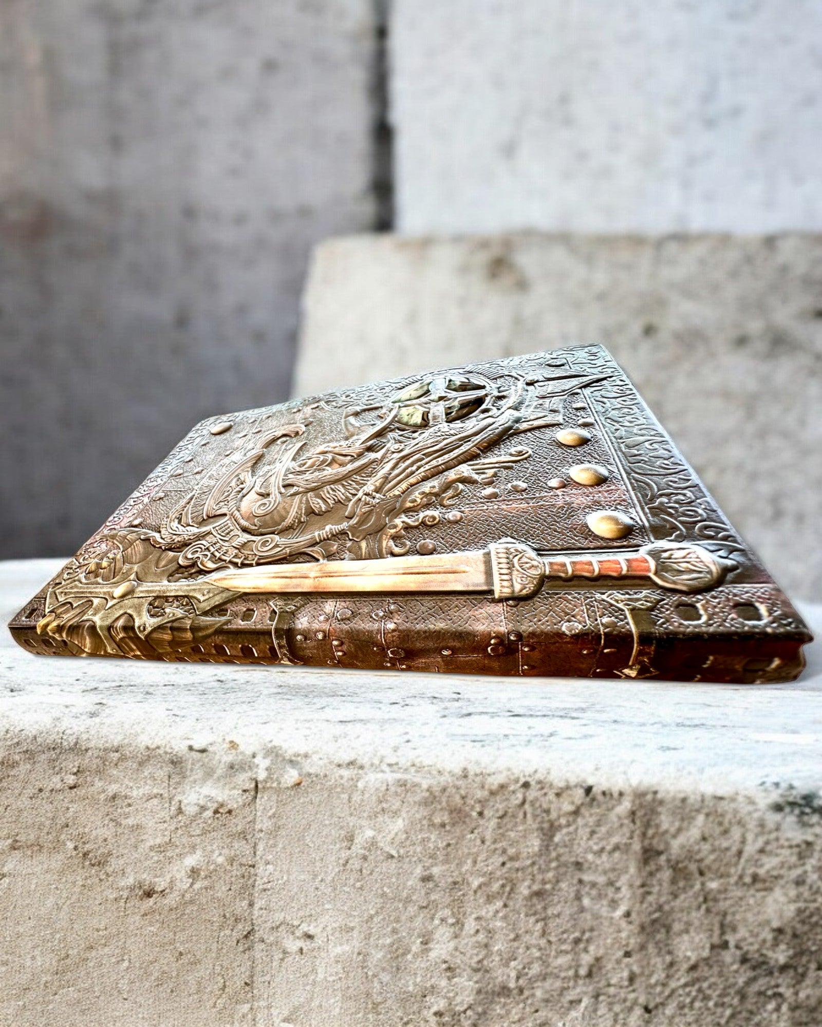 Chronicle of a Warrior Notebook with Knight Theme, notebook with customizable engraving as a gift