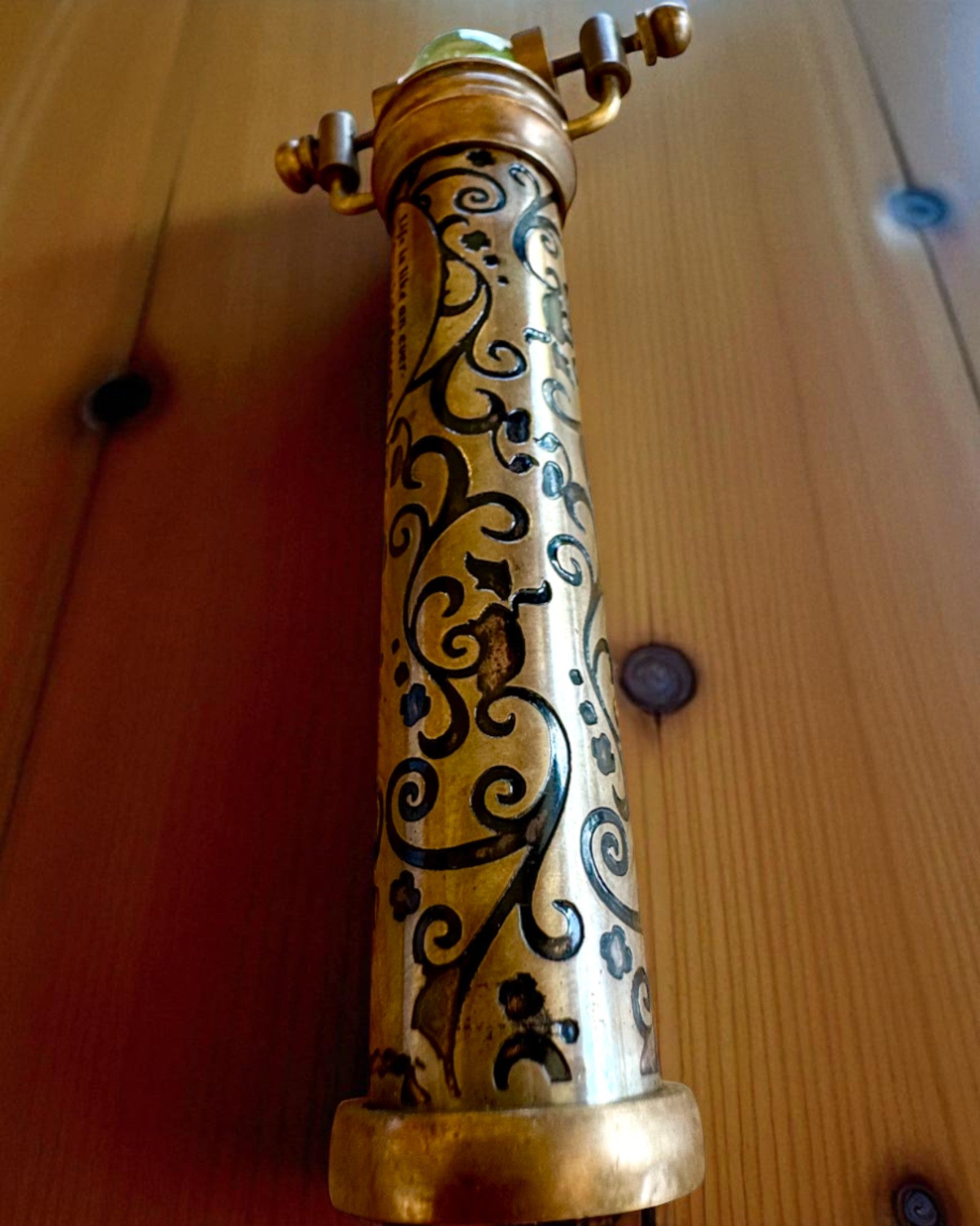 Kaleidoscope Vintage "Emerald Dreams", 15 cm – handcrafted, customizable with engraving for a gift