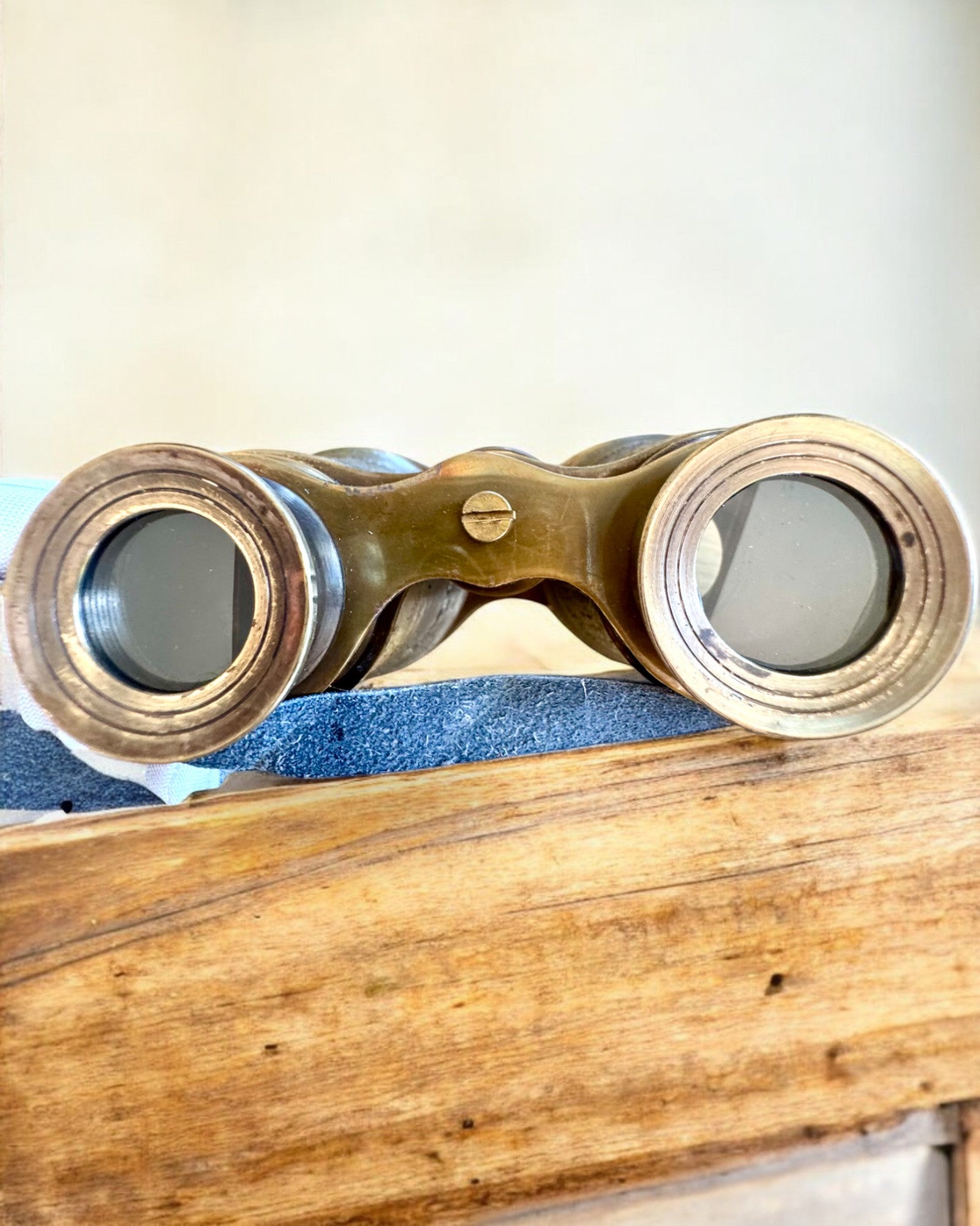 Binoculars with leather case Victorian's Eye, 11 cm Brass, Hand-decorated, personalization with engraving for a gift