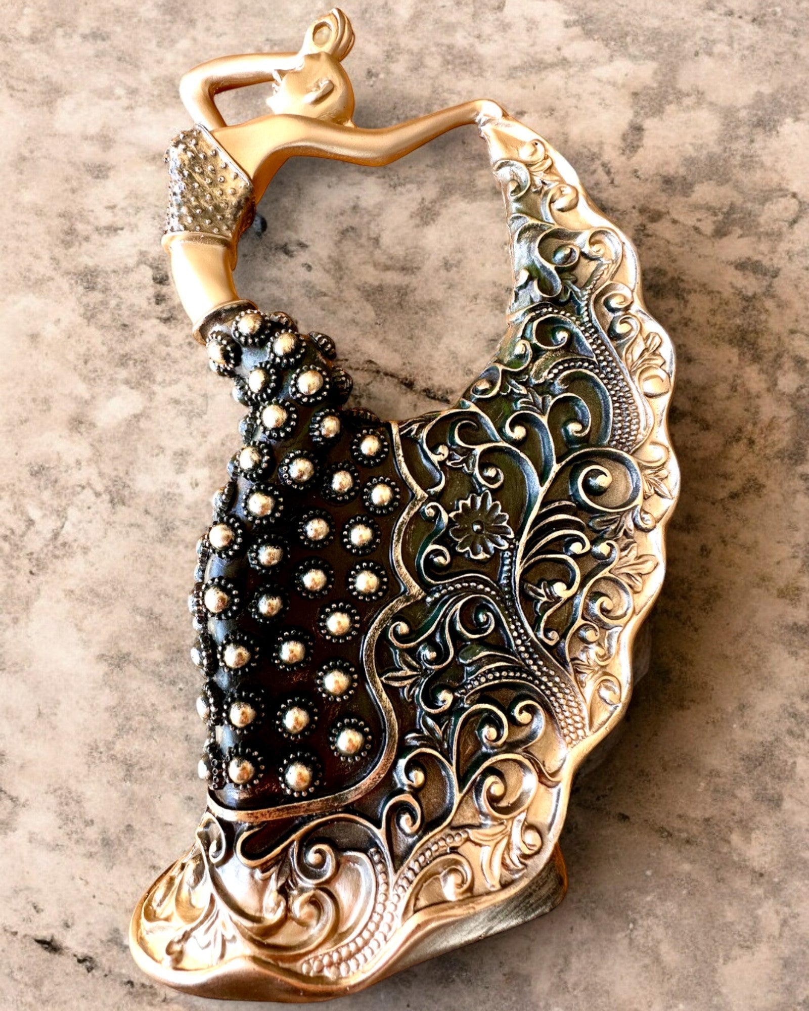 Elegant Sculpture "Golden Glow Dancer", 29 cm in height, with engraving option for a gift