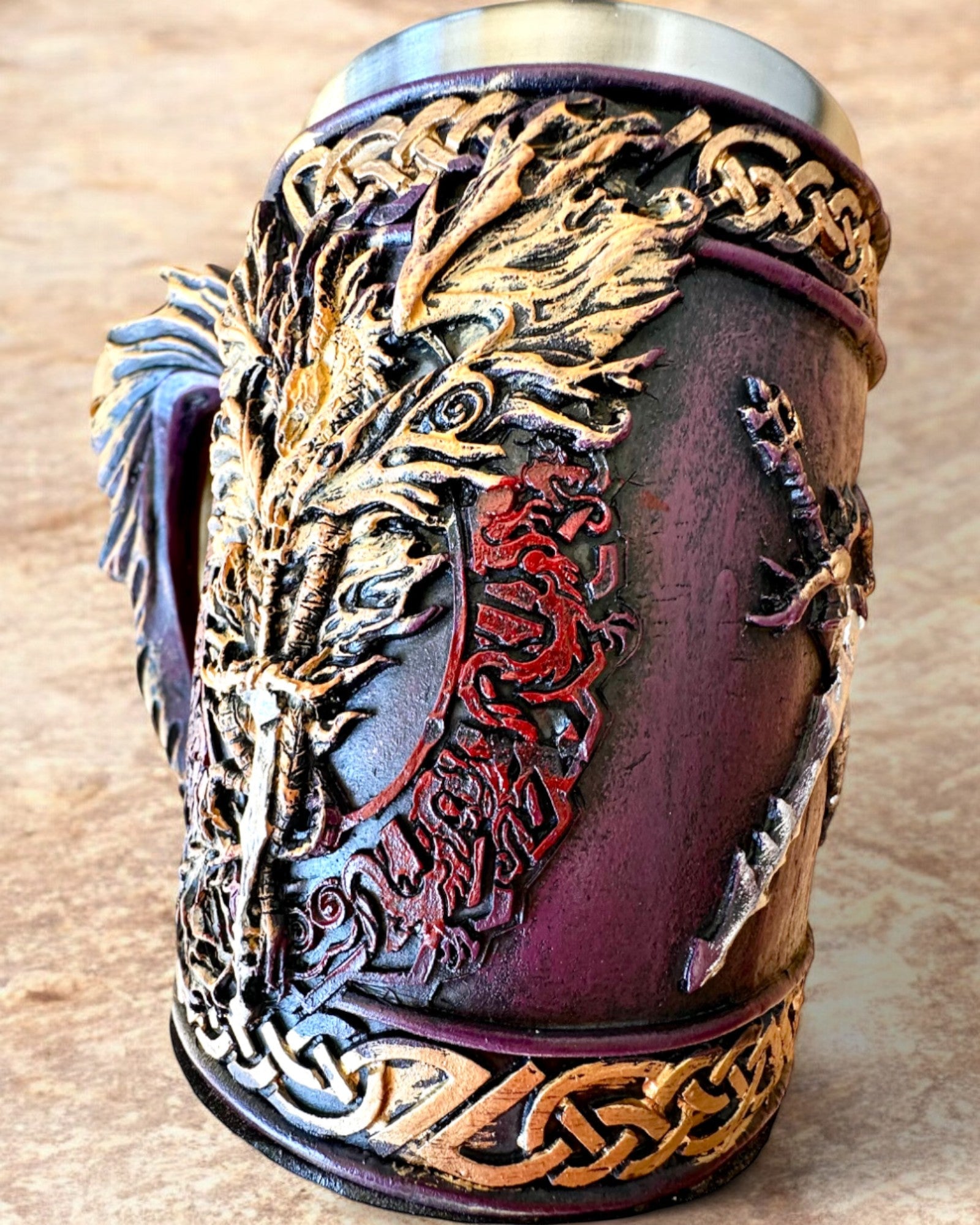 Knight's Dark Mug - 700 ml, customizable with engraving for a gift