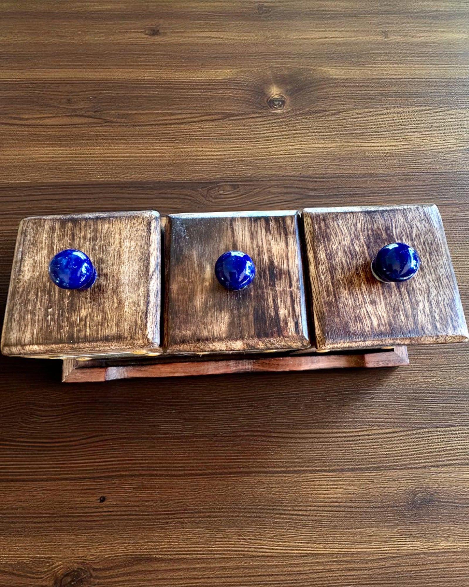 Royal Trio Set – Tea, Coffee, Sugar made of Shisham wood, handmade, with engraving option for a gift