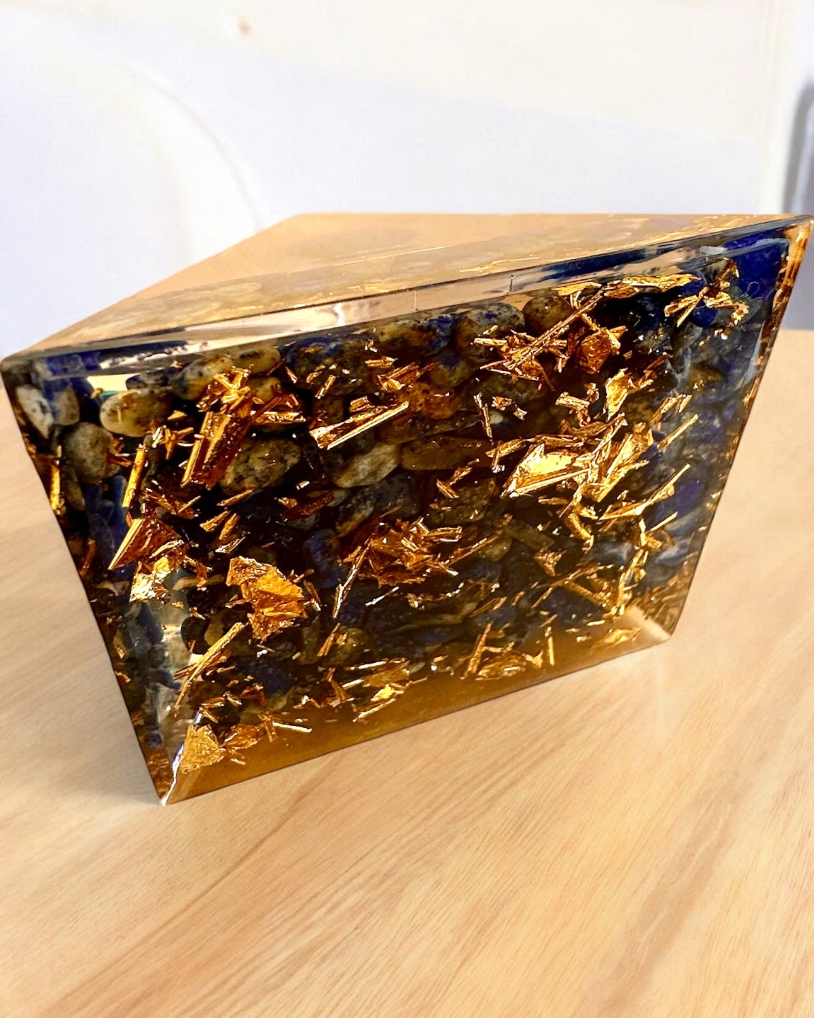 Orgonite Energy Pyramid "Zenith" with Lapis Lazuli, ideal as a gift