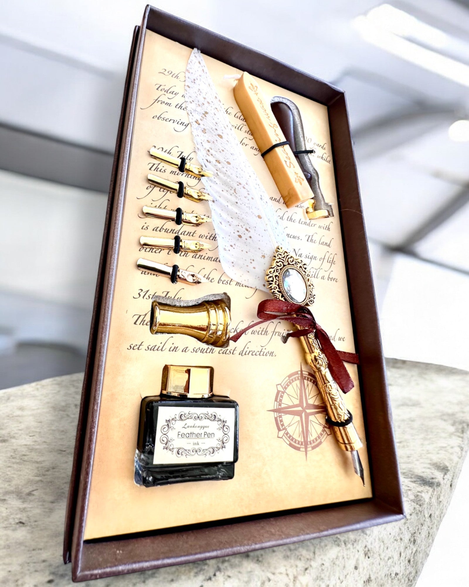"Elegance in Practice" Calligraphy Set with Engraving Option, as a gift. 2 color variants to choose from.