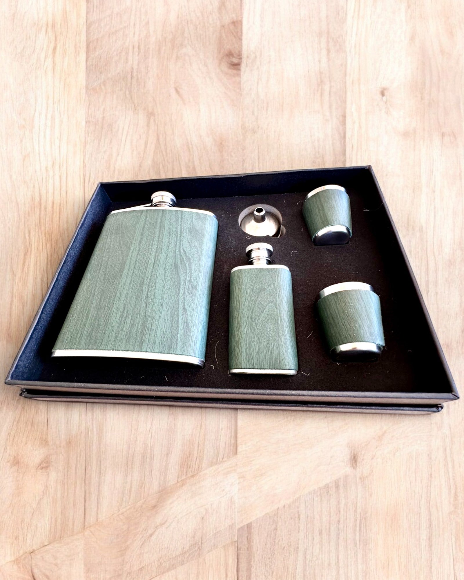 Set of flasks with glasses "Forest Spirit", personalized gift with engraving
