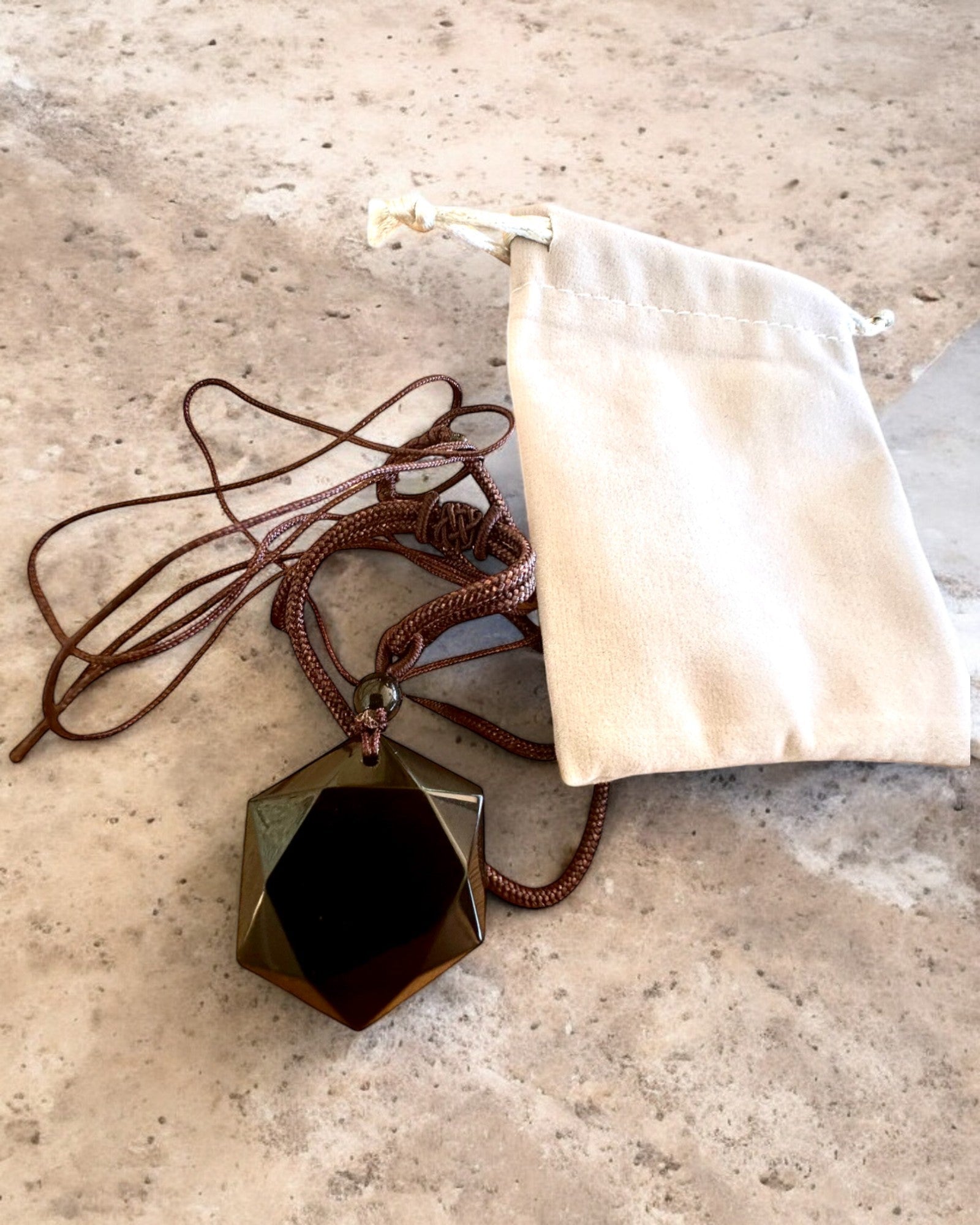 Black Obsidian "Star of David" Amulet, customizable with engraving for a gift