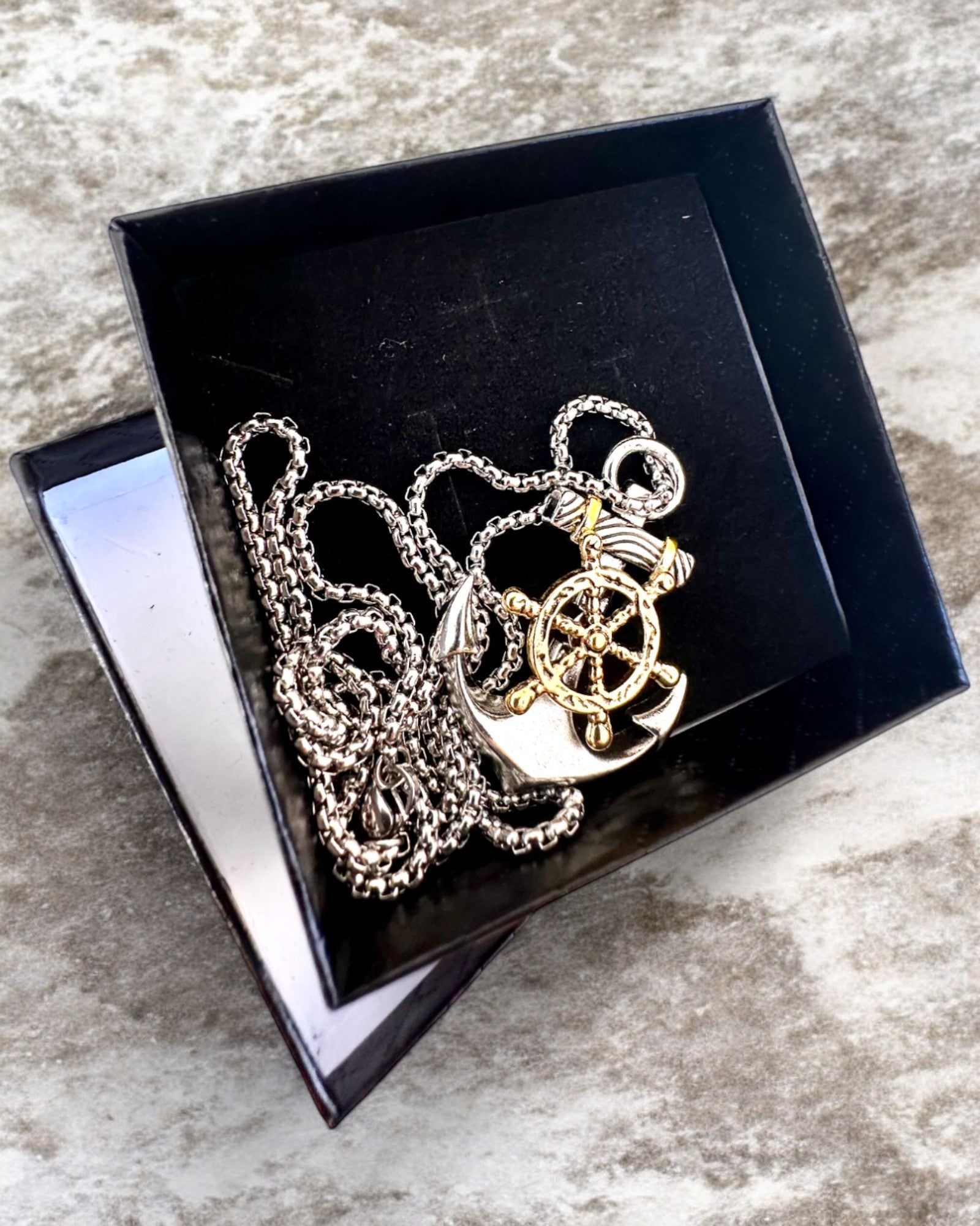 Amulet Captain's Sea Anchor, necklace with engraving option for a gift