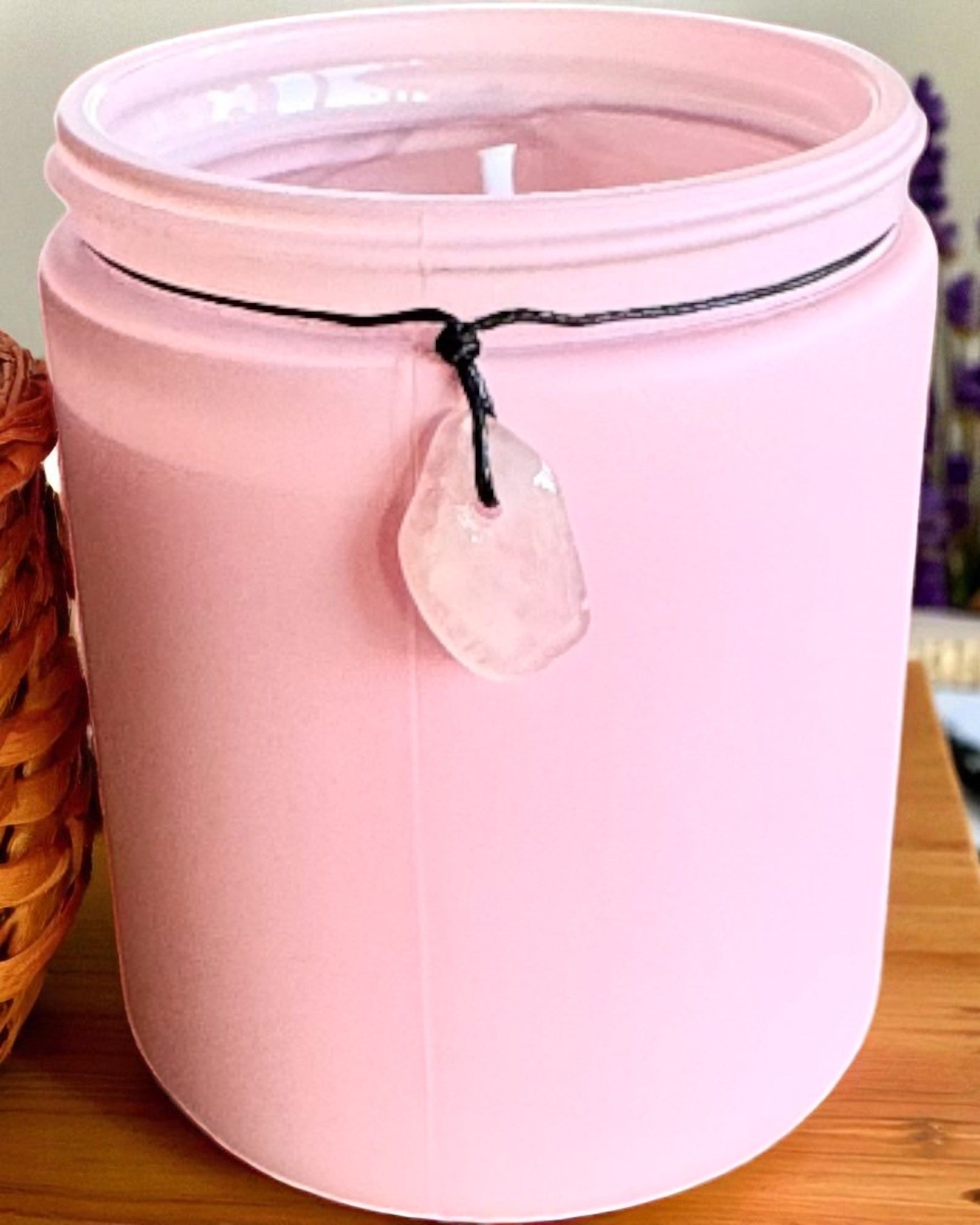 Intentional Soy Candle Rose Quartz – love, harmony and peace of heart, 250 ml, possibility of personalization as a gift