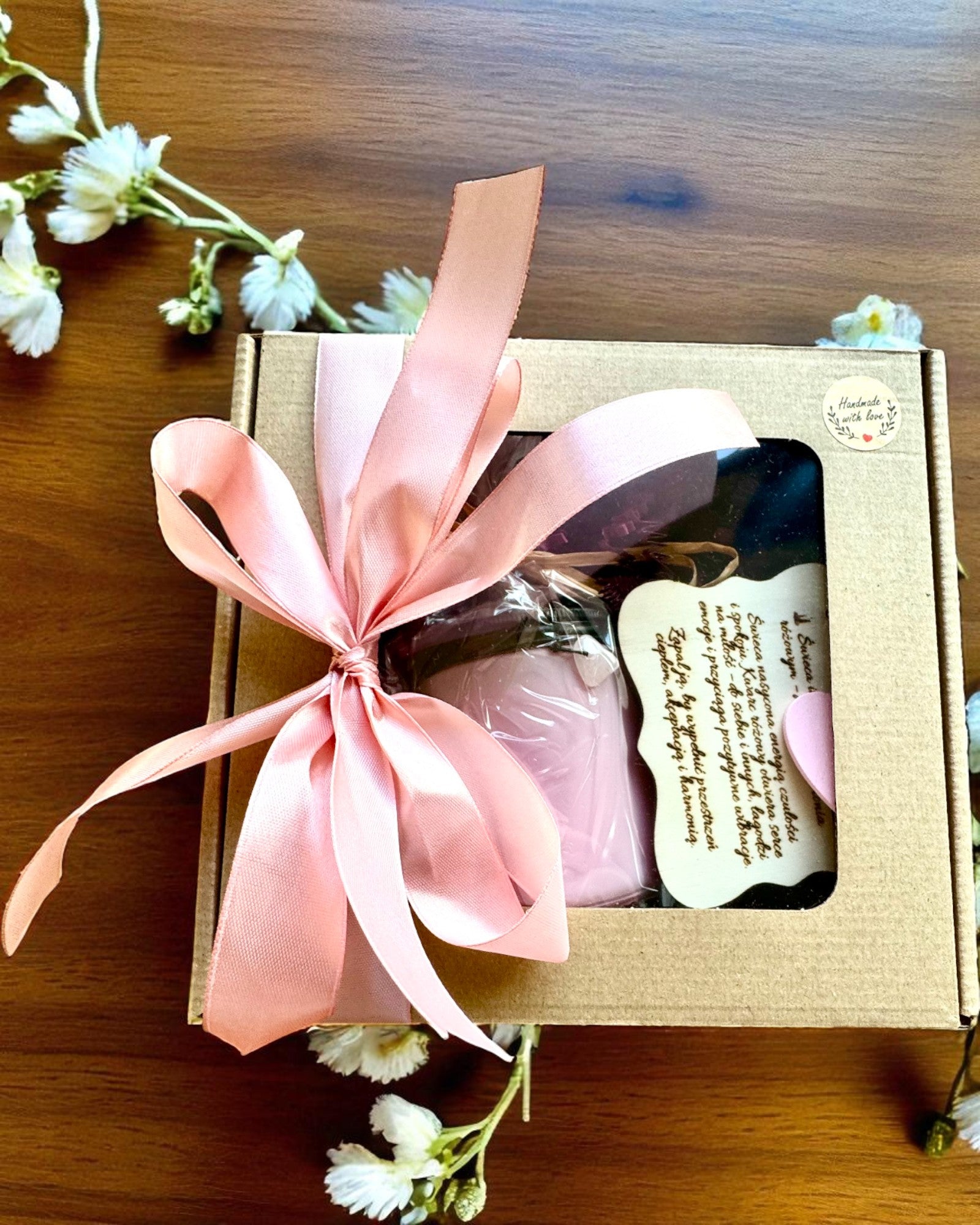 Intentional Soy Candle Rose Quartz – love, harmony and peace of heart, 250 ml, possibility of personalization as a gift