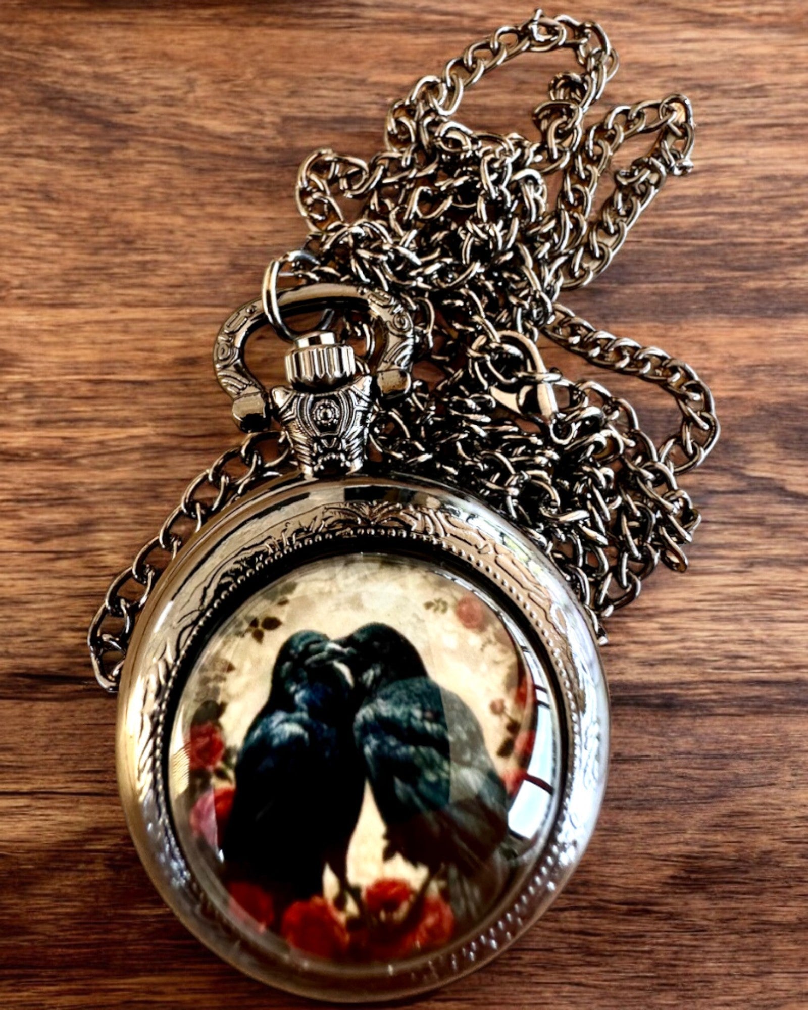 Pocket Watch 'Kiss of the Ravens' with Engraving – personalized engraving for a gift